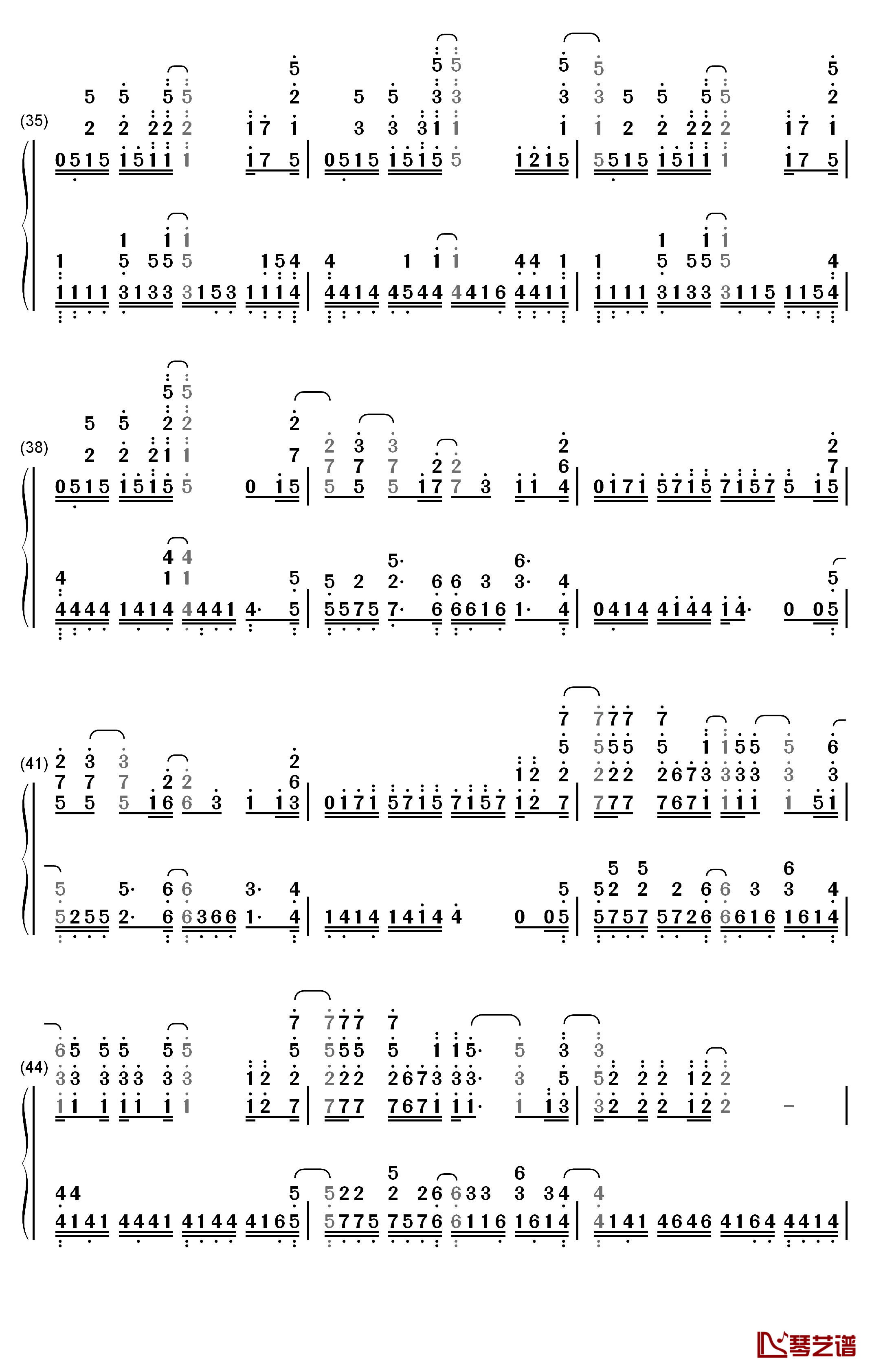 World End钢琴简谱-数字双手-FLOW4