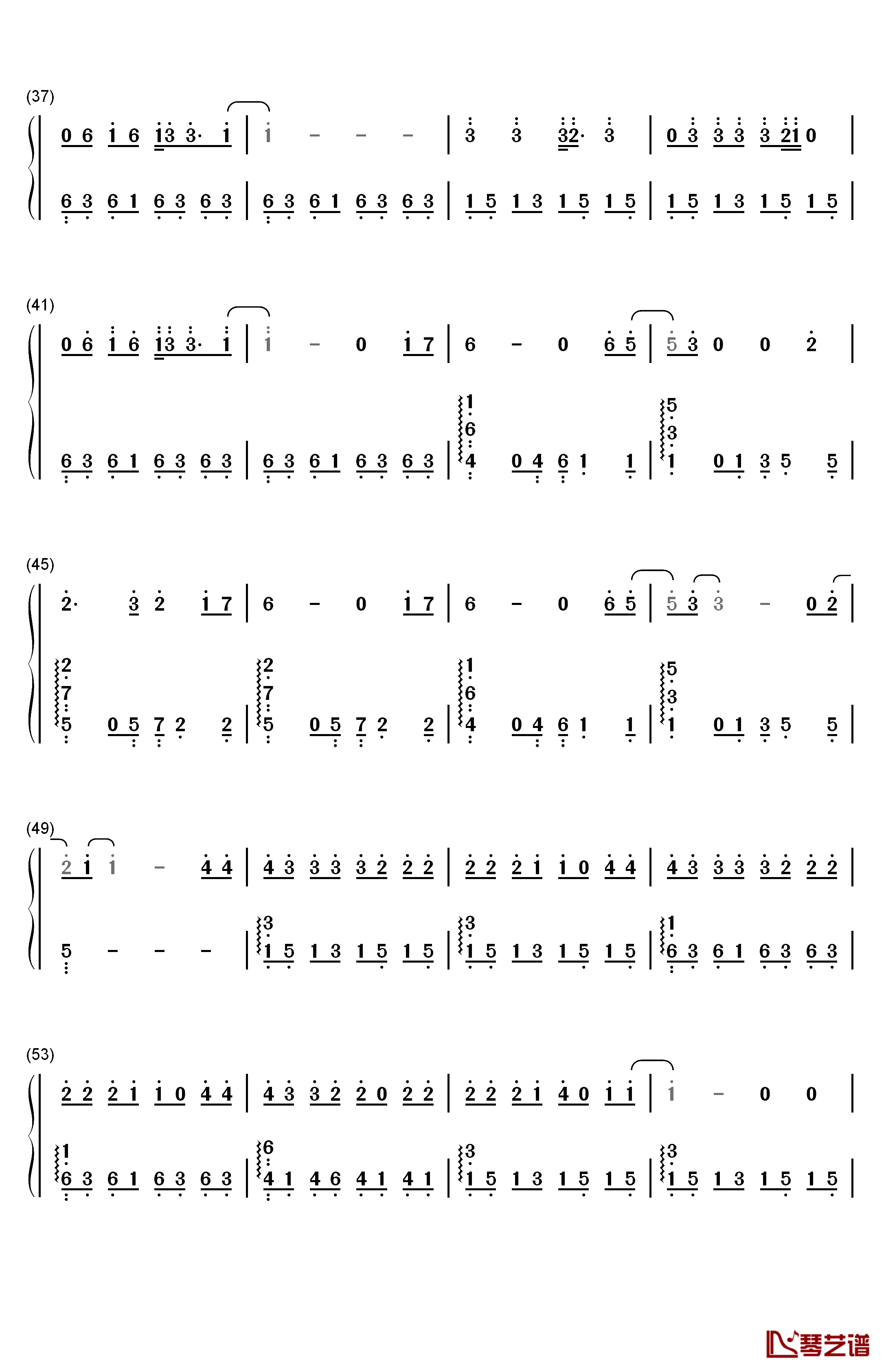 22钢琴简谱-数字双手-Sarah McTernan3