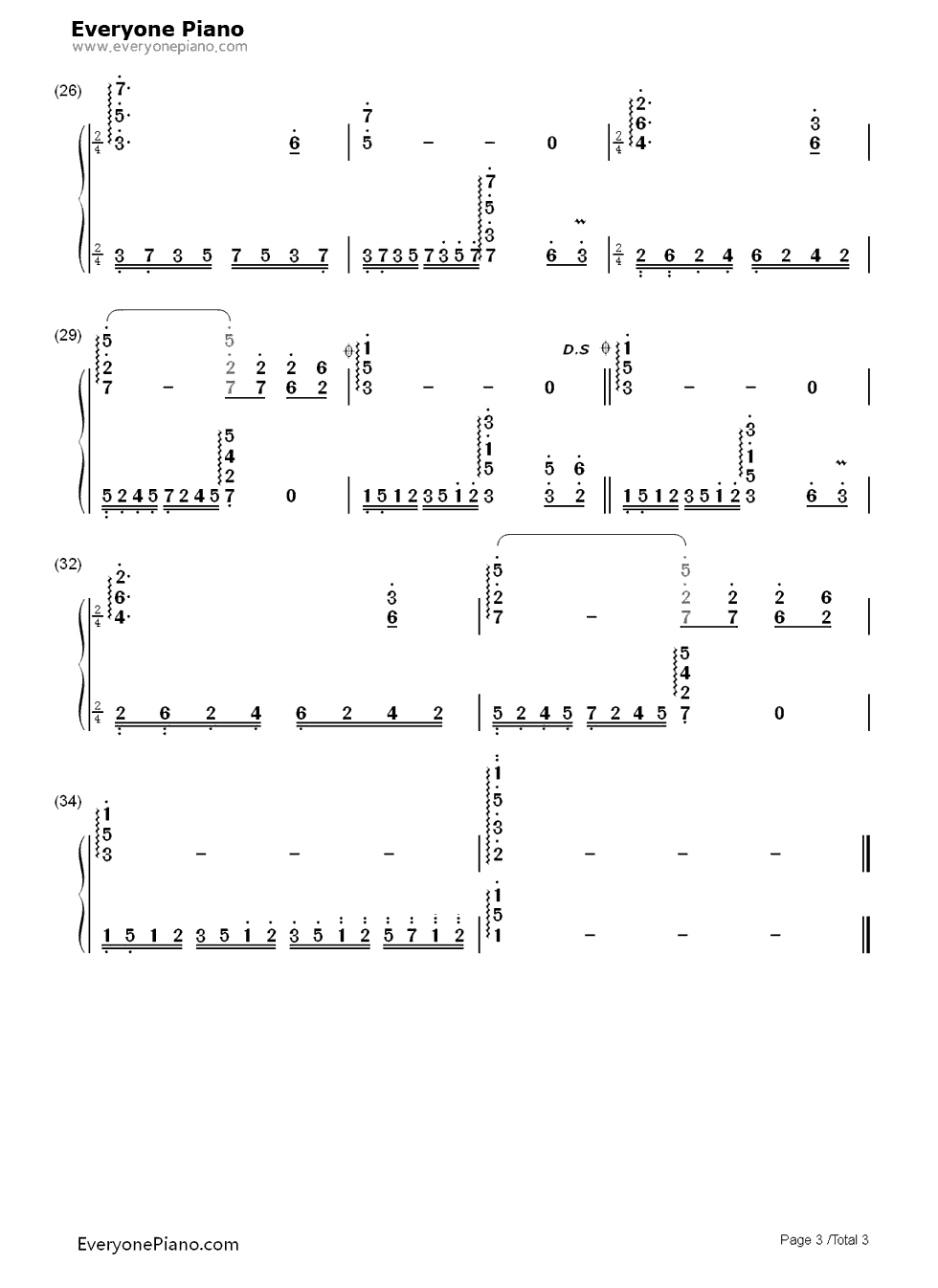 《牧羊曲》钢琴简谱-数字双手-郑绪岚3