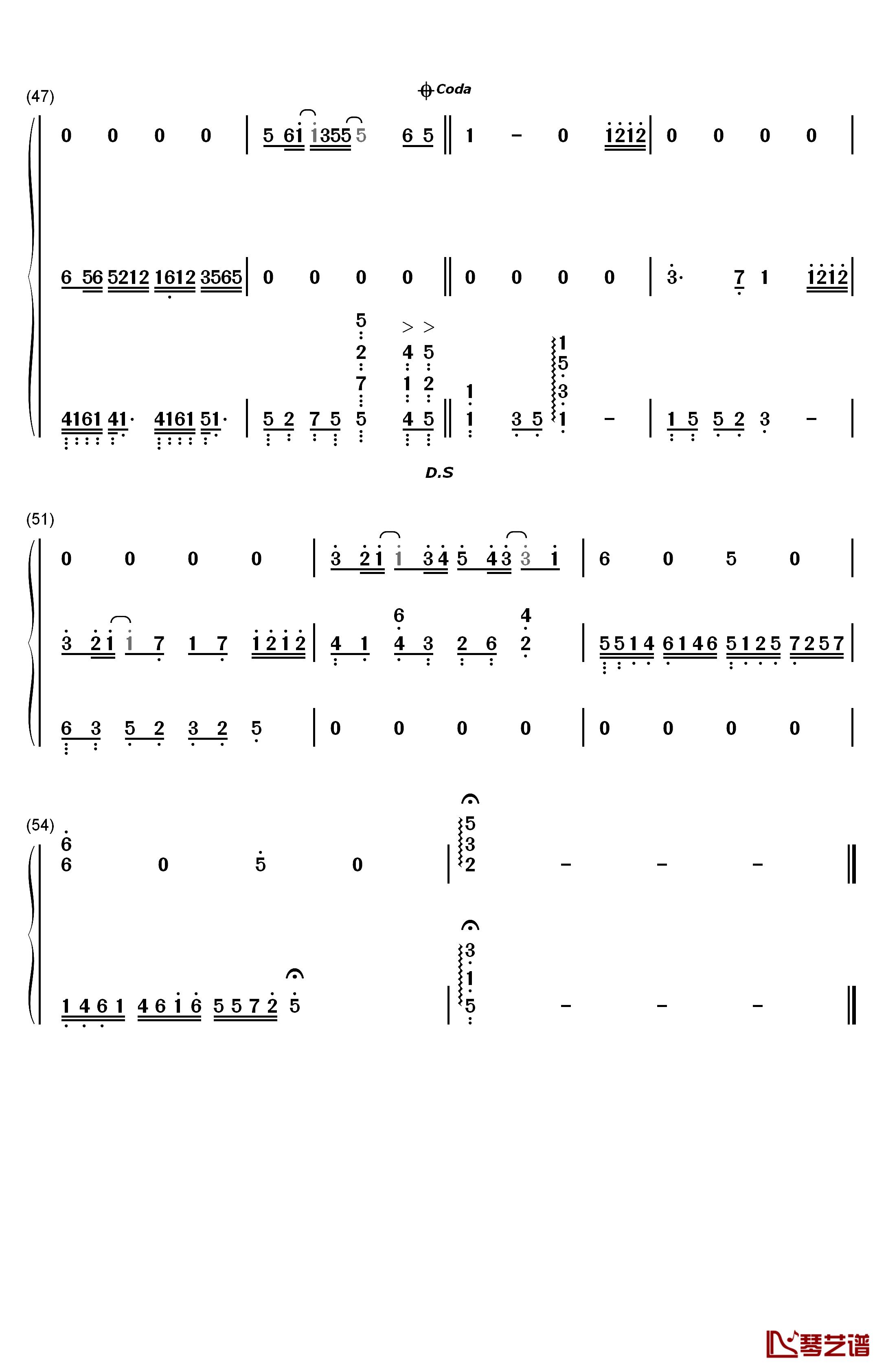 只想一生跟你走钢琴简谱-数字双手-张学友4