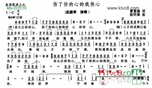 伤了你的心的我伤心简谱-孟庭苇演唱1