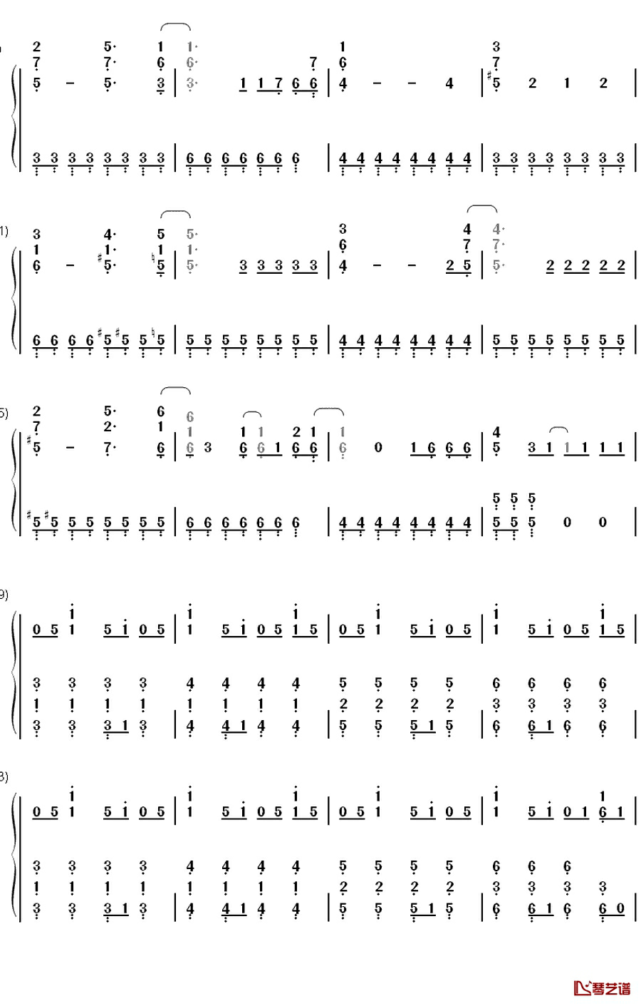 Morning Arch钢琴简谱-数字双手-河野マリナ6