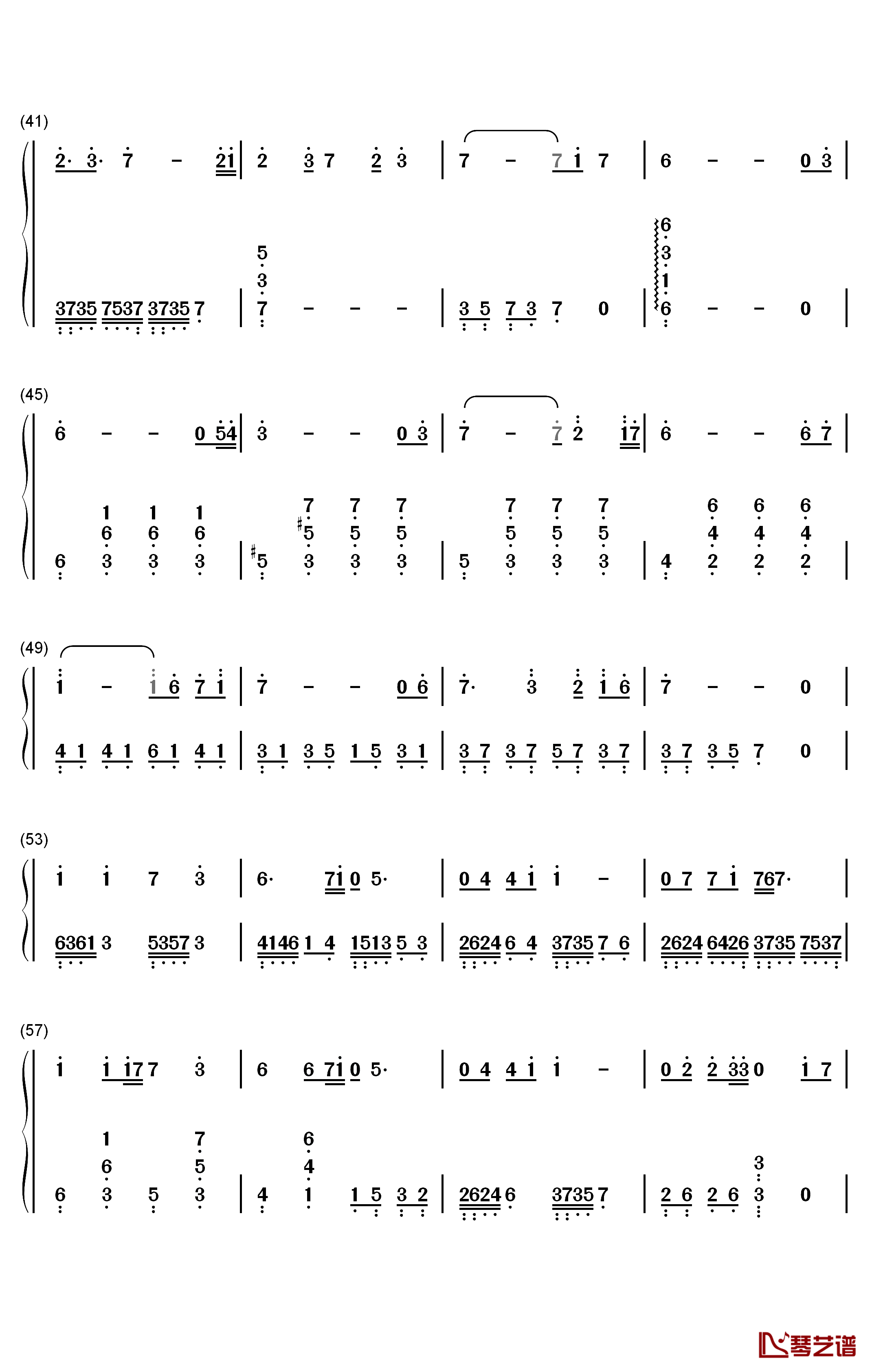 荒城渡钢琴简谱-数字双手-周深3