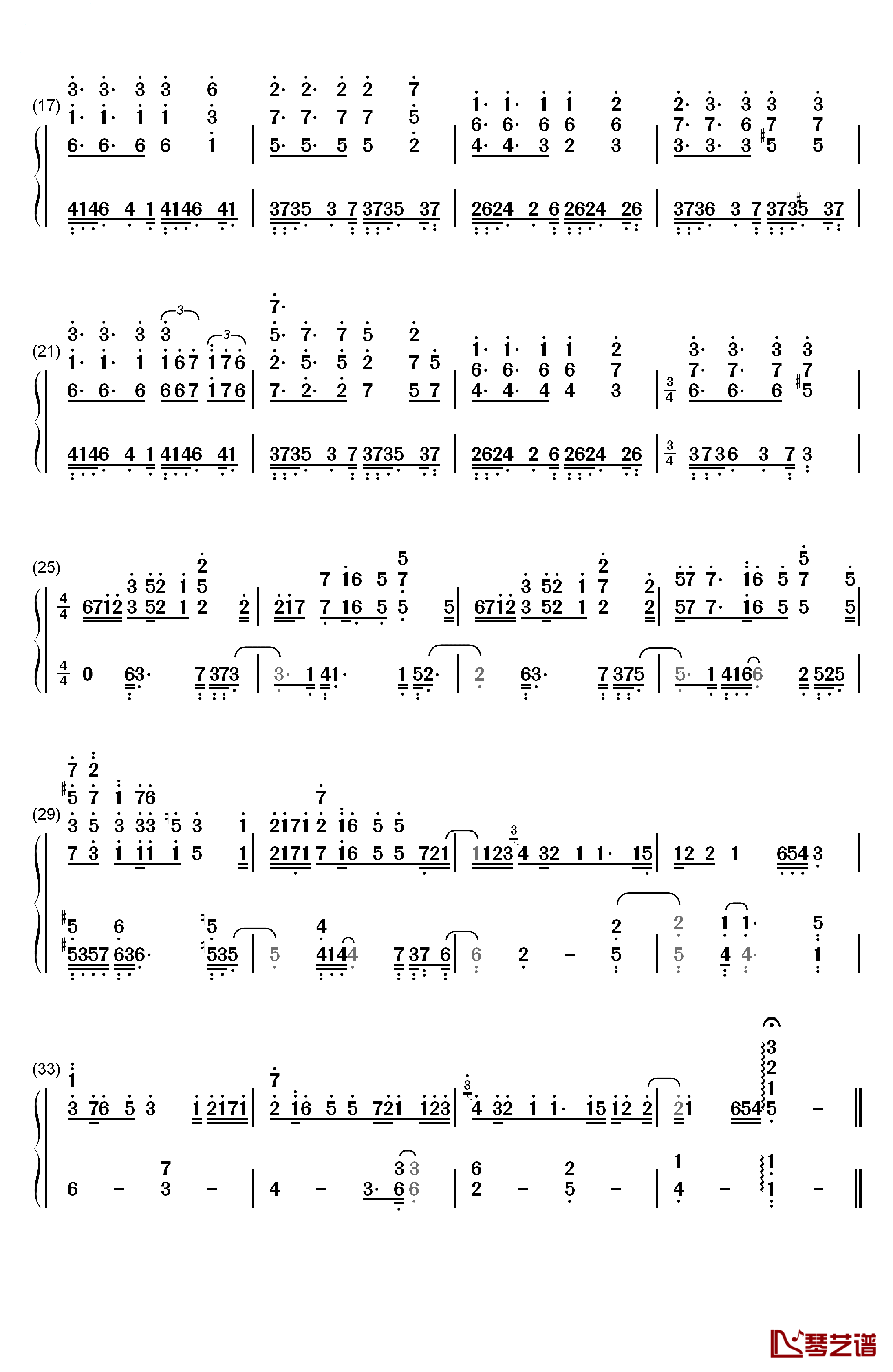 ソリテュード钢琴简谱-数字双手-光宗信吉2