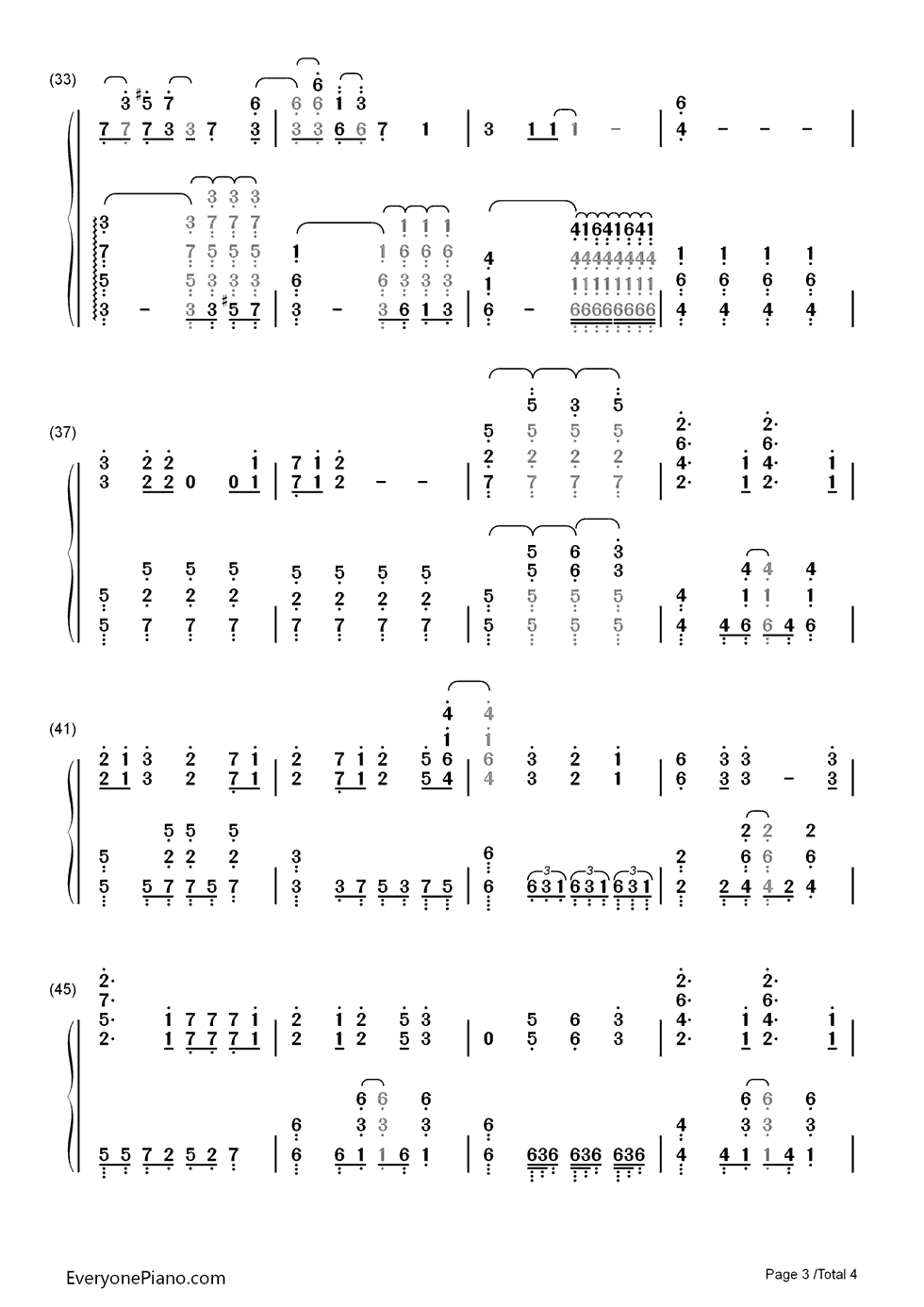 カラフル钢琴简谱-数字双手-沢井美空3