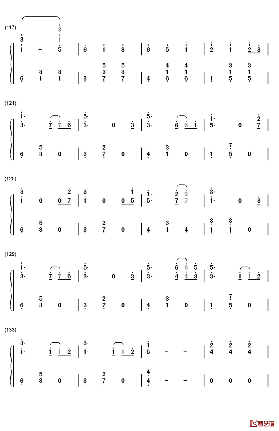 戏言スピーカー钢琴简谱-数字双手-初音ミク7