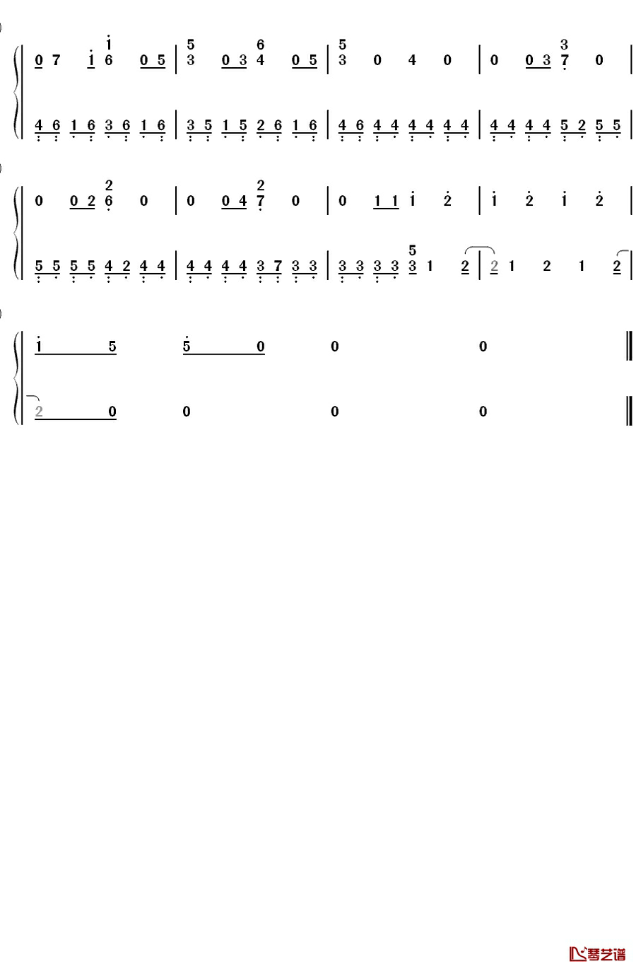 青い栞钢琴简谱-数字双手-Galileo Galilei3