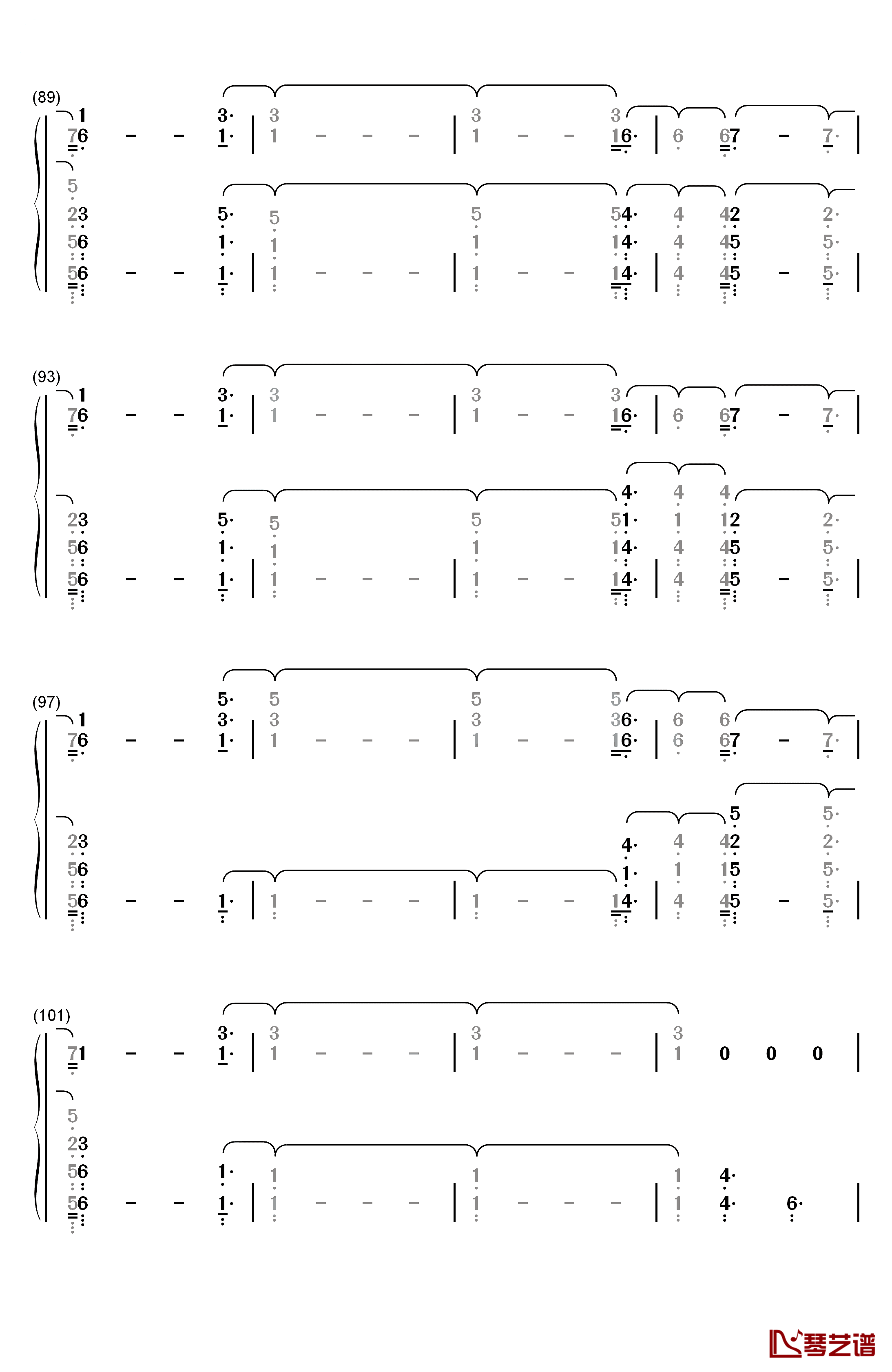 Entertainer钢琴简谱-数字双手-Zayn5