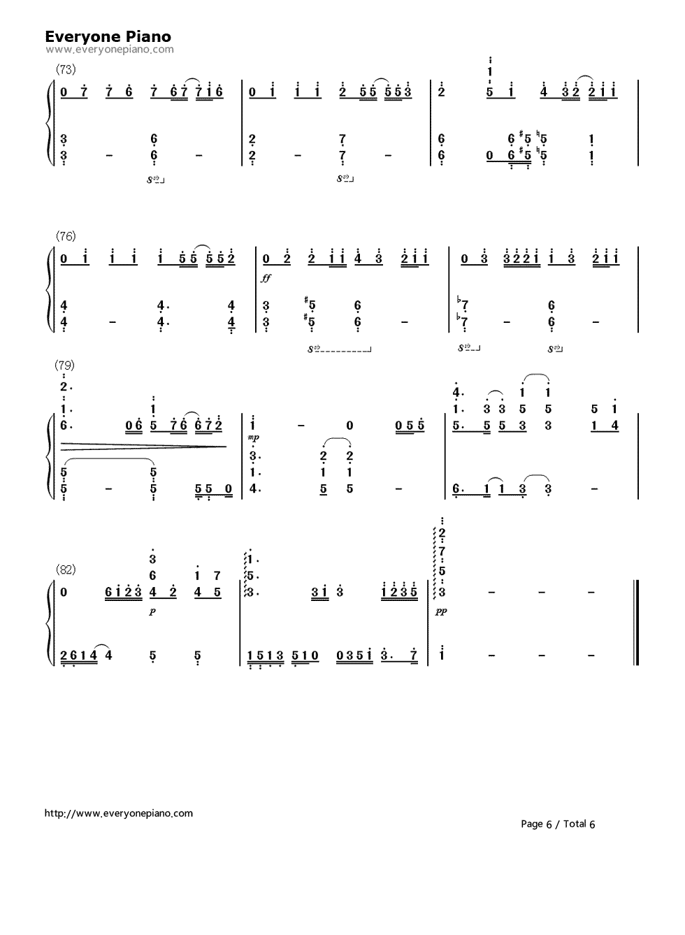 Love Story钢琴简谱-数字双手-安室奈美惠6