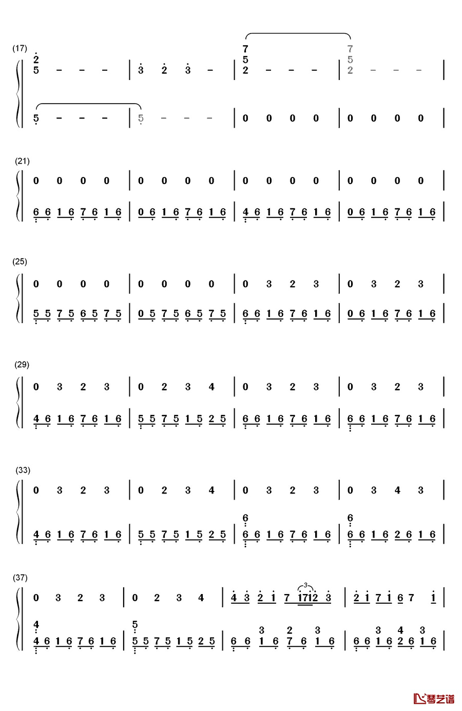 亡灵钢琴钢琴简谱-数字双手-长腿叔叔2