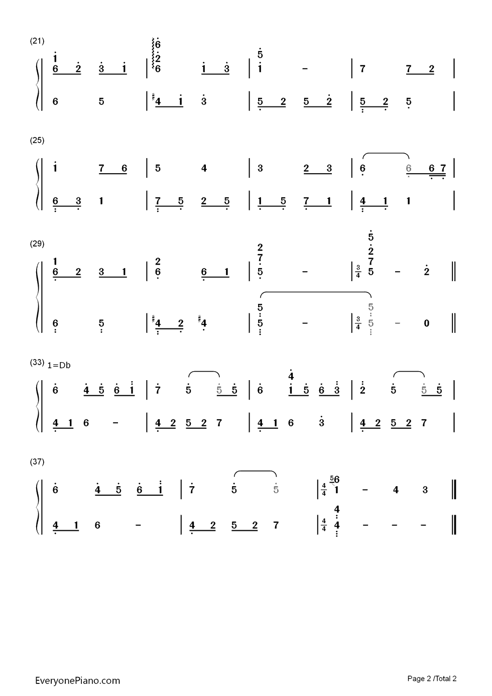 Sad Past钢琴简谱-数字双手-光田康典2