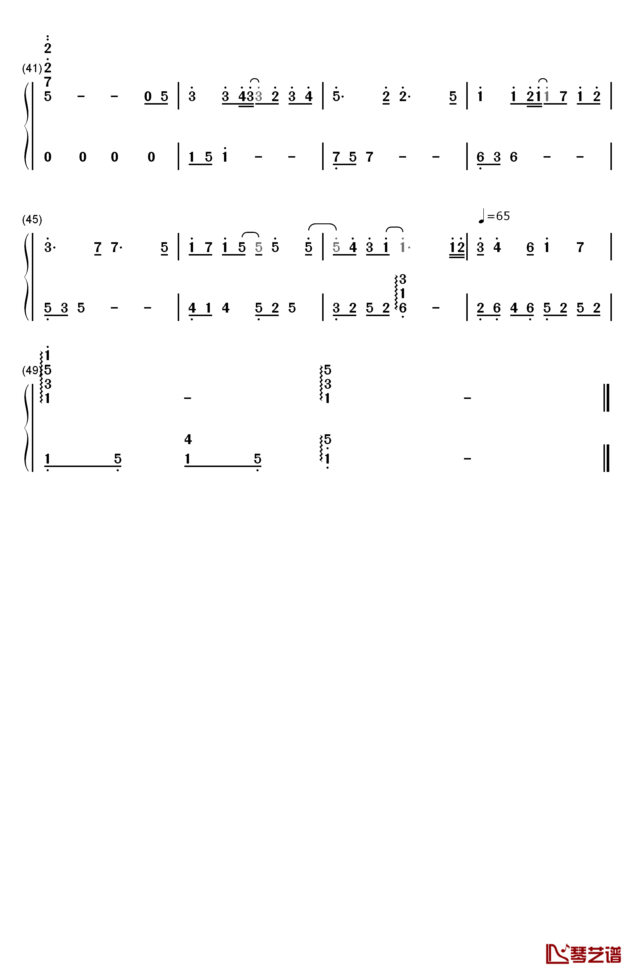 约束のブーケ钢琴简谱-数字双手-なるちょ3