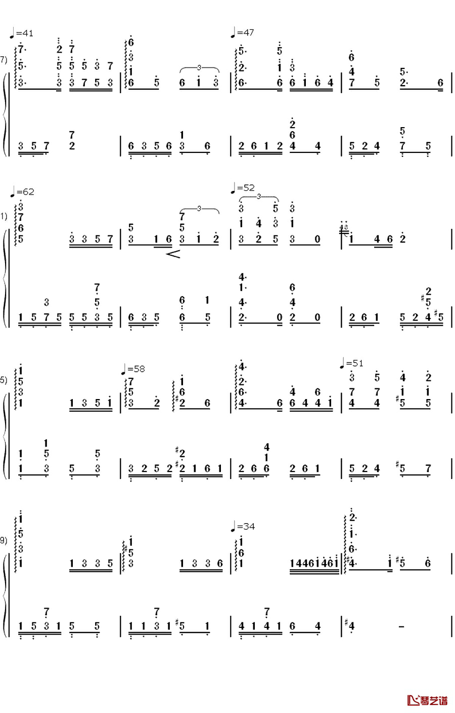 Smoke Gets in Your Eyes钢琴简谱-数字双手-Jerome Kern2