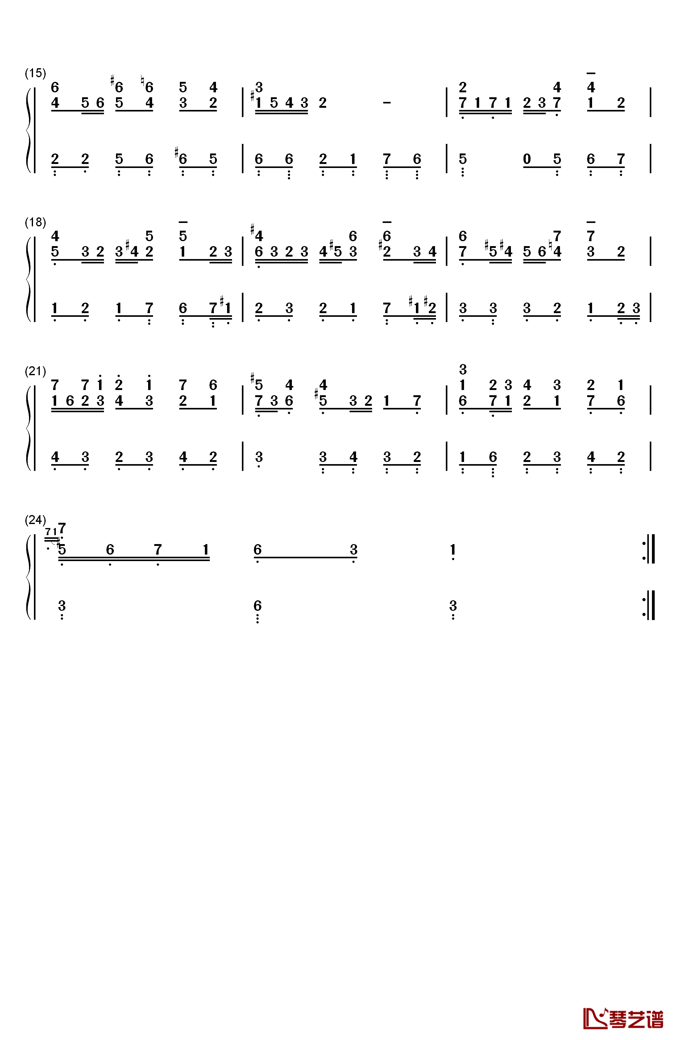 萨拉班德舞曲 26钢琴简谱-数字双手-巴赫2