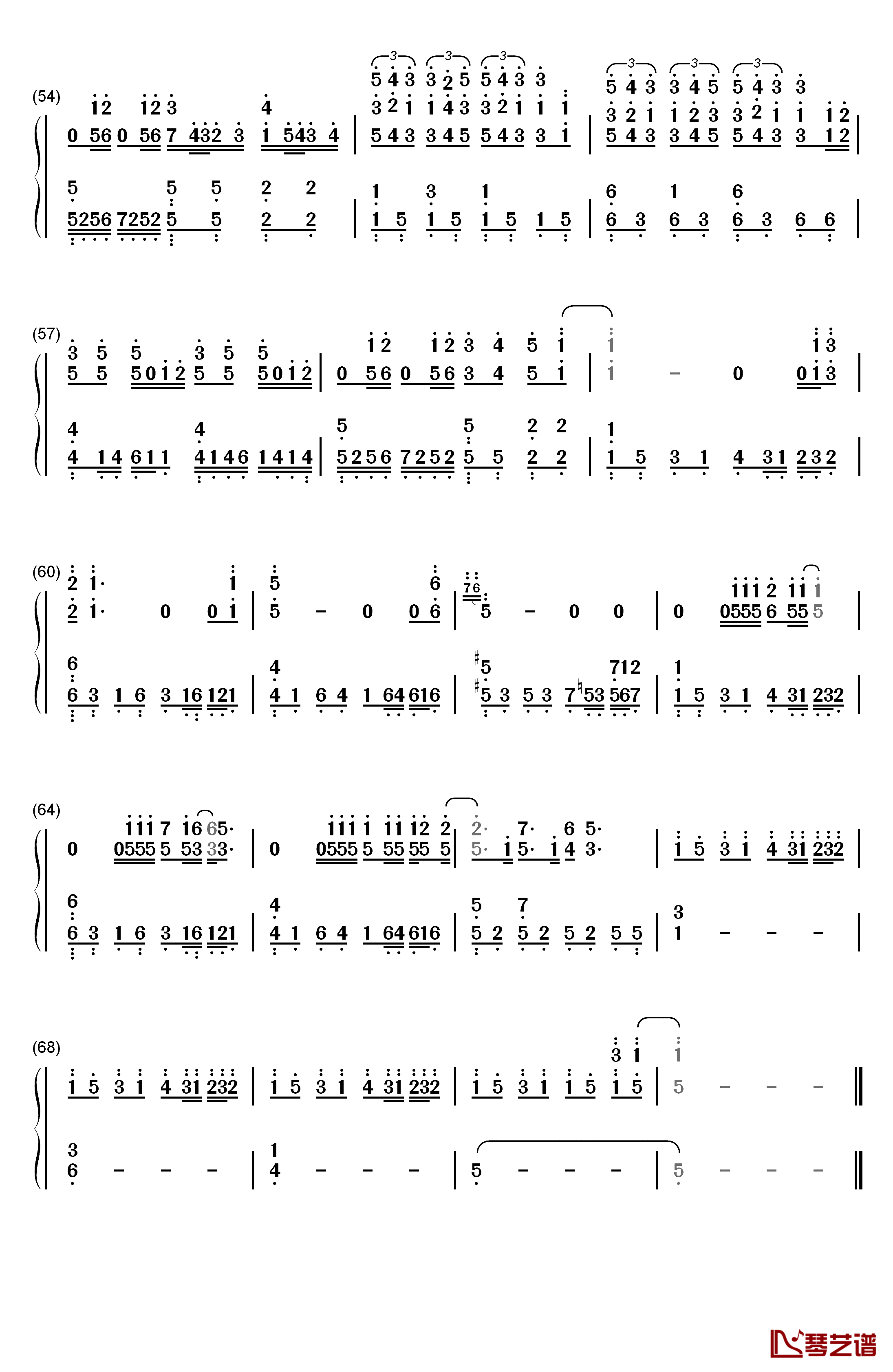 龙卷风钢琴简谱-数字双手-邓紫棋5