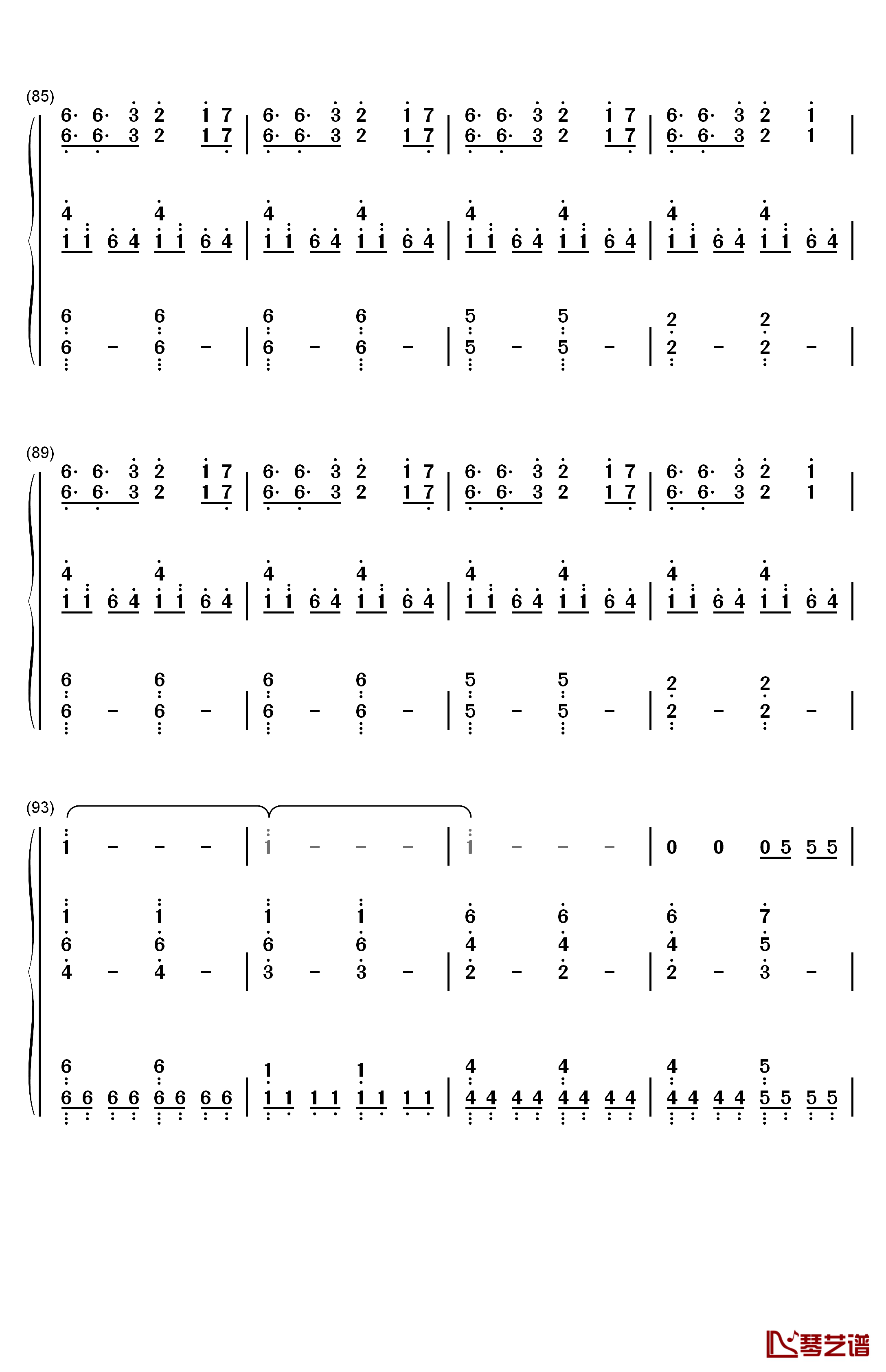 Roi钢琴简谱-数字双手-Bilal Hassani7