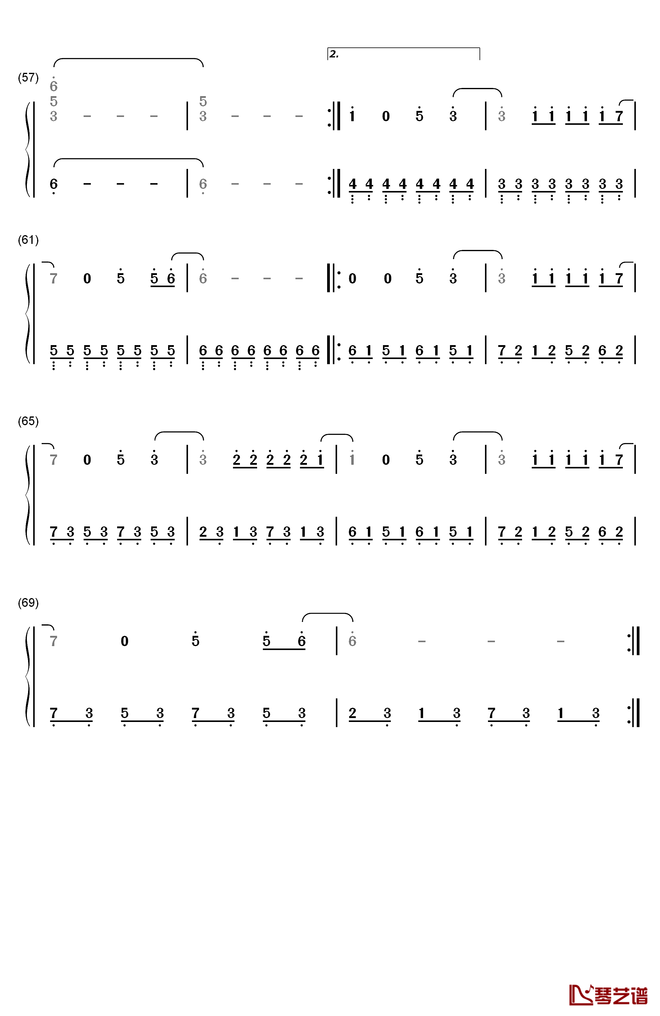 Listen钢琴简谱-数字双手-David Guetta4