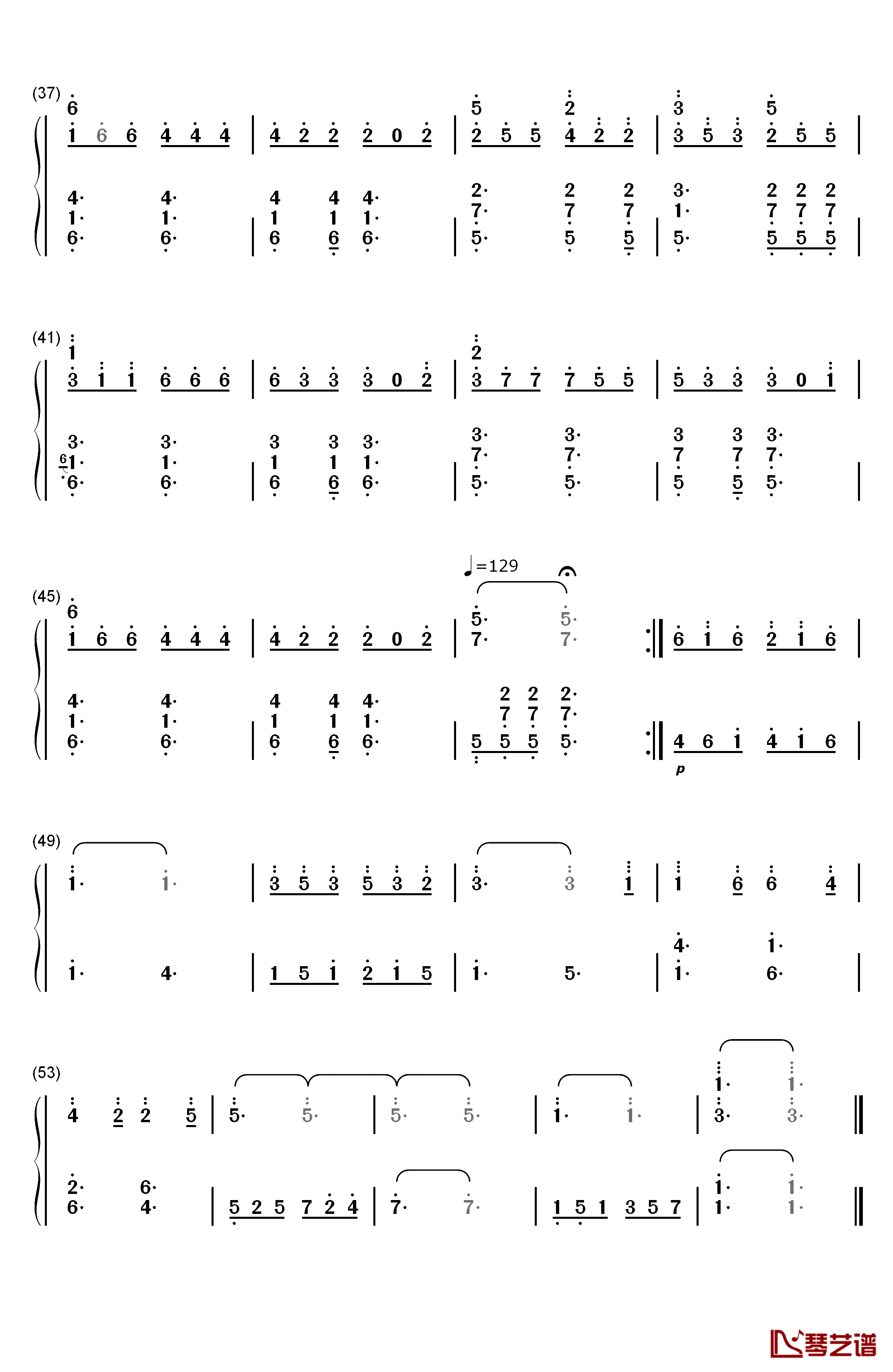 难念的经钢琴简谱-数字双手-周华健3