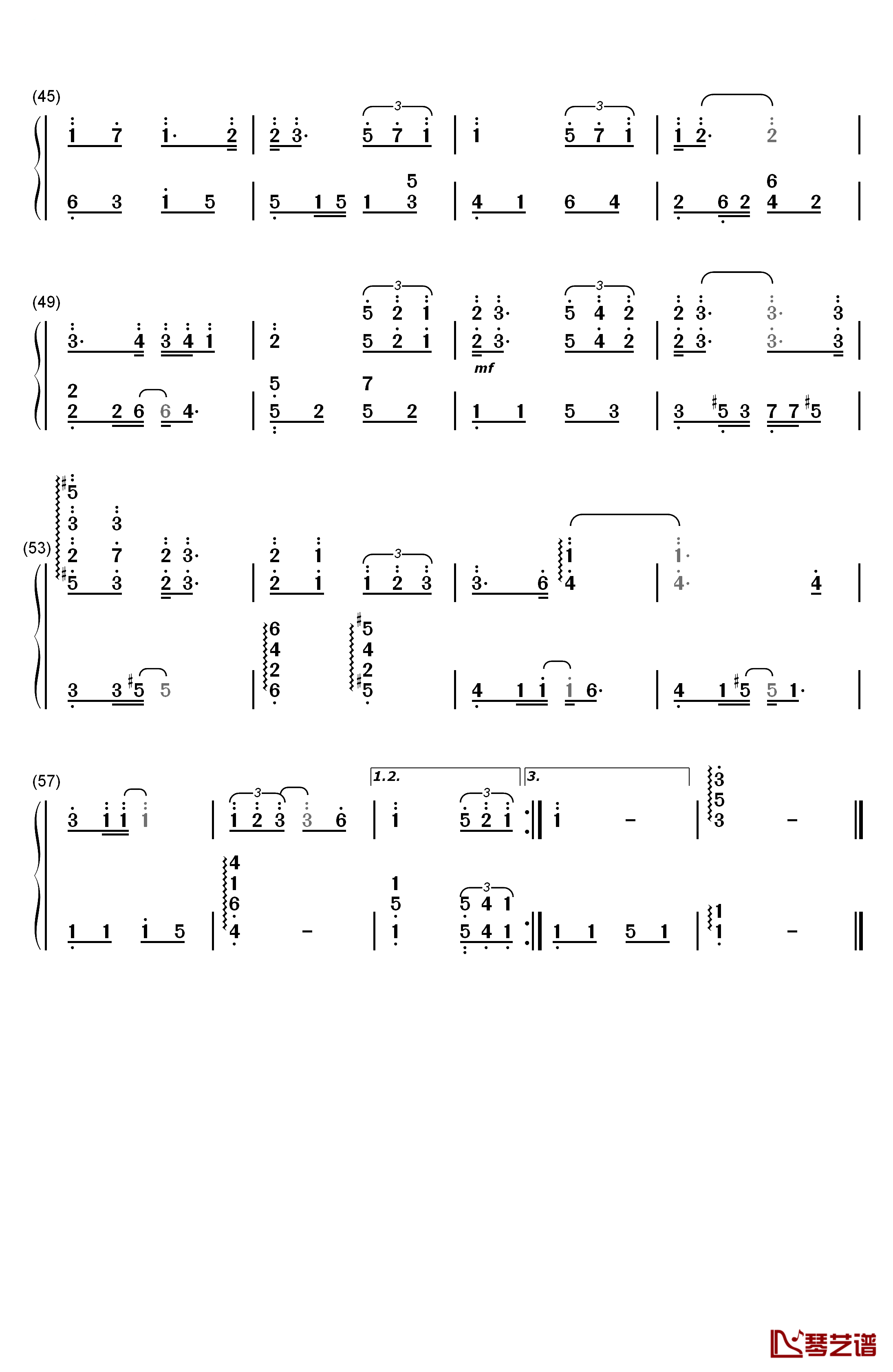 那年夏天钢琴简谱-数字双手-许飞3