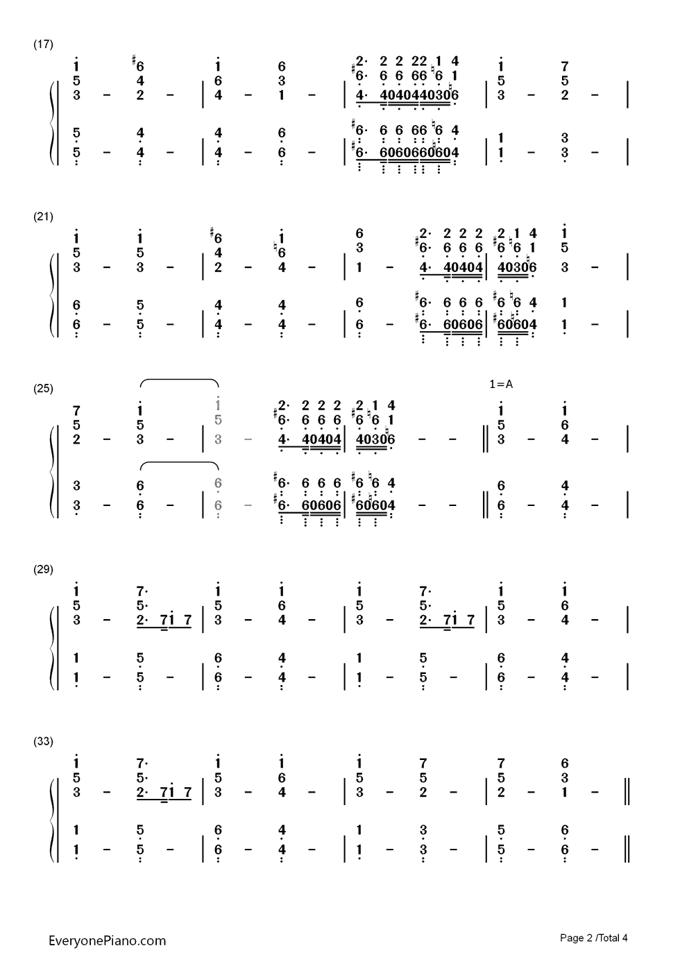 Africa钢琴简谱-Toto演唱2