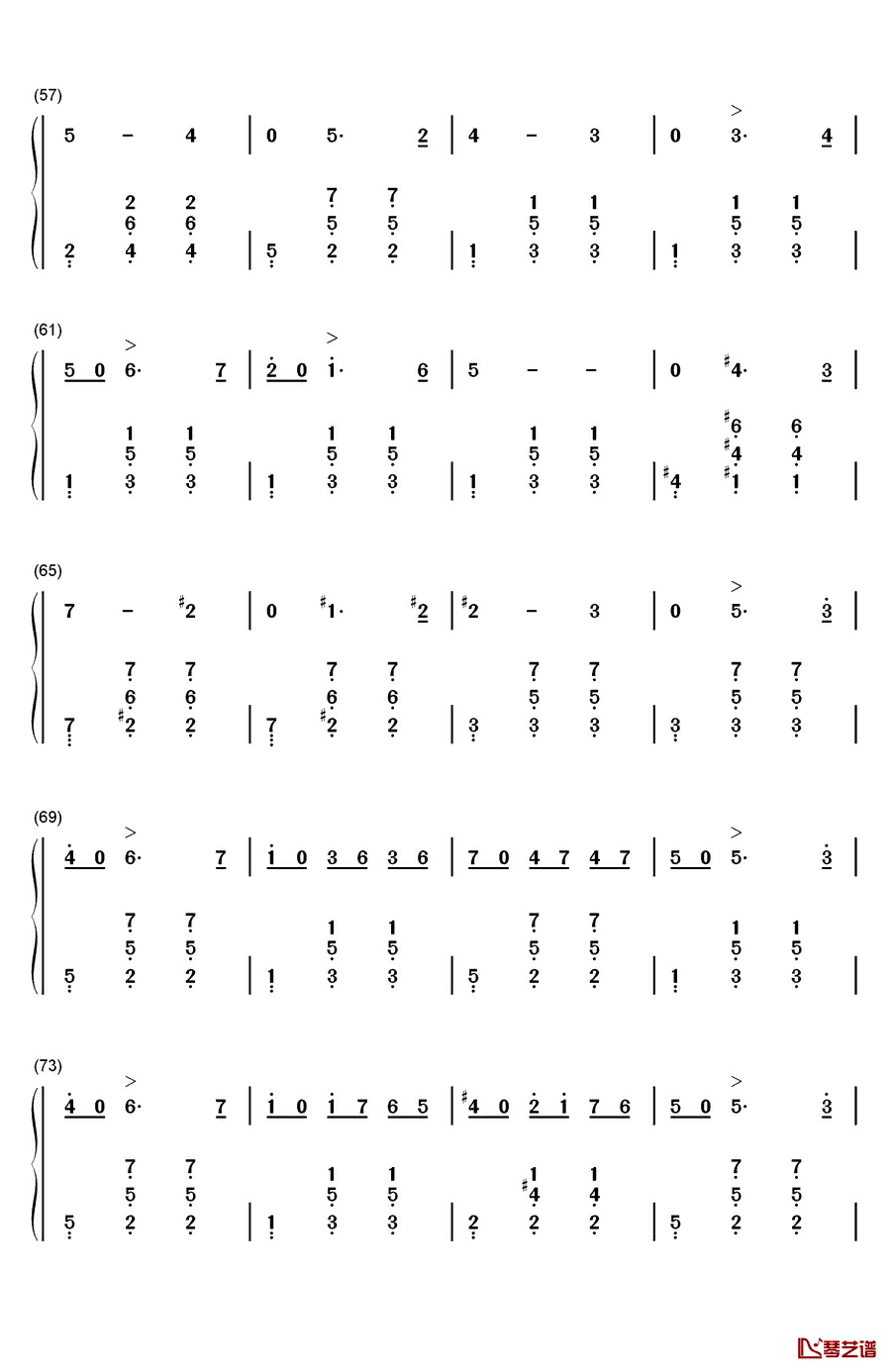 降E大调圆舞曲钢琴简谱-数字双手-柴可夫斯基4