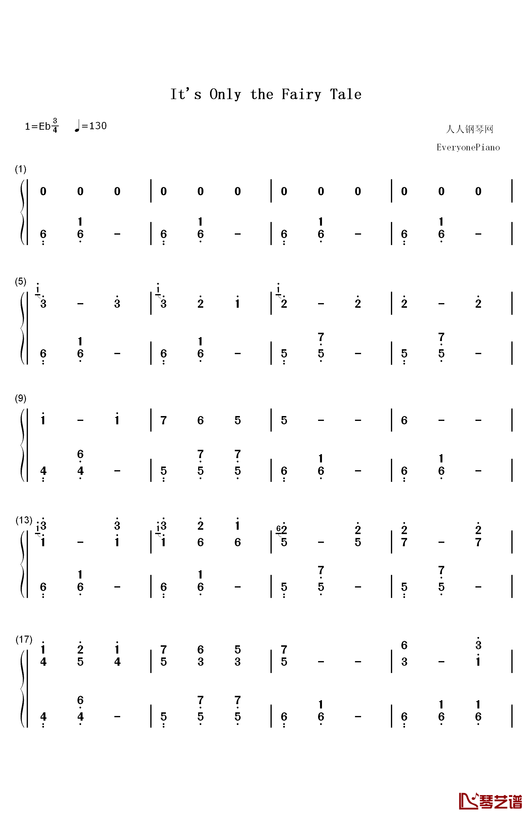 It's Only the Fairy Tale钢琴简谱-数字双手-宫村优子1