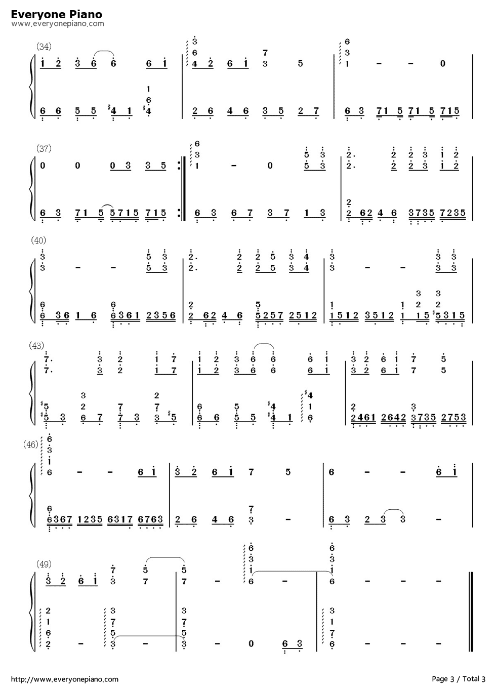 烟花易冷钢琴简谱-数字双手-林志炫3