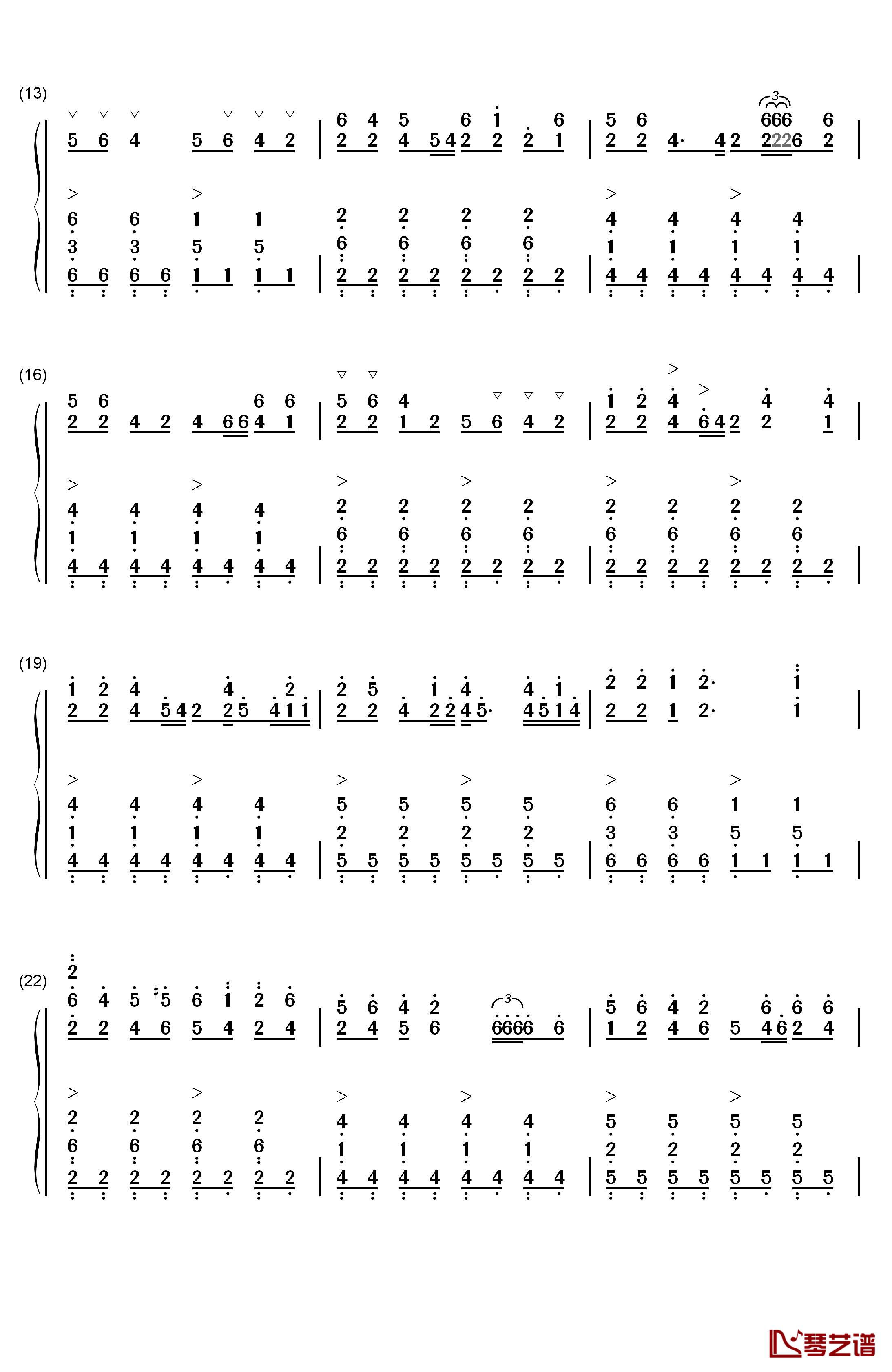 普通DISCO钢琴简谱-数字双手-洛天依 言和2