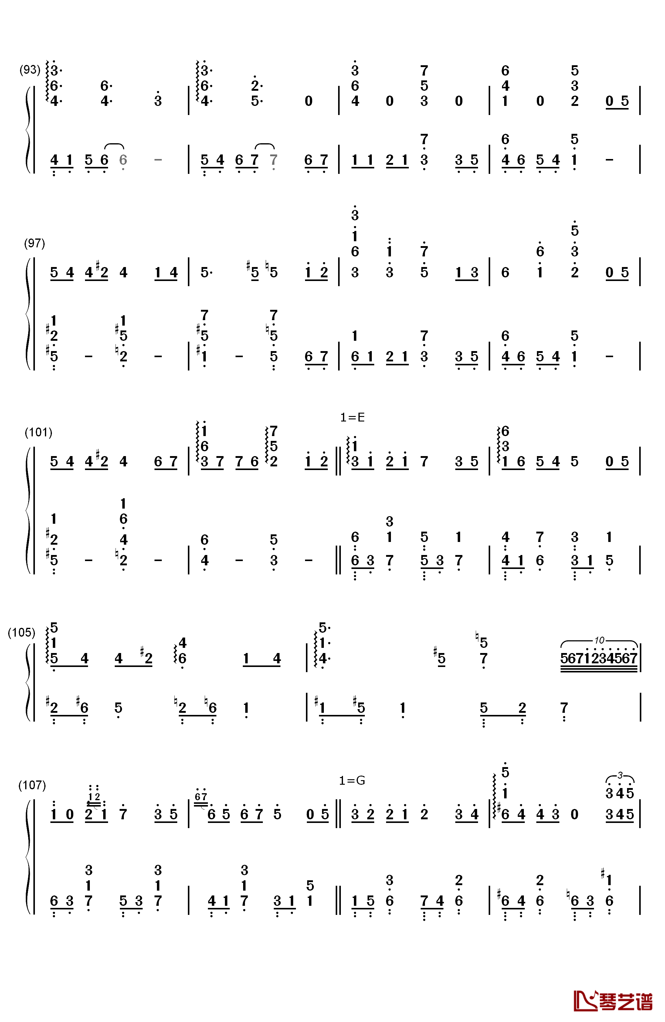 いのちの名前钢琴简谱-数字双手-広橋真紀子6