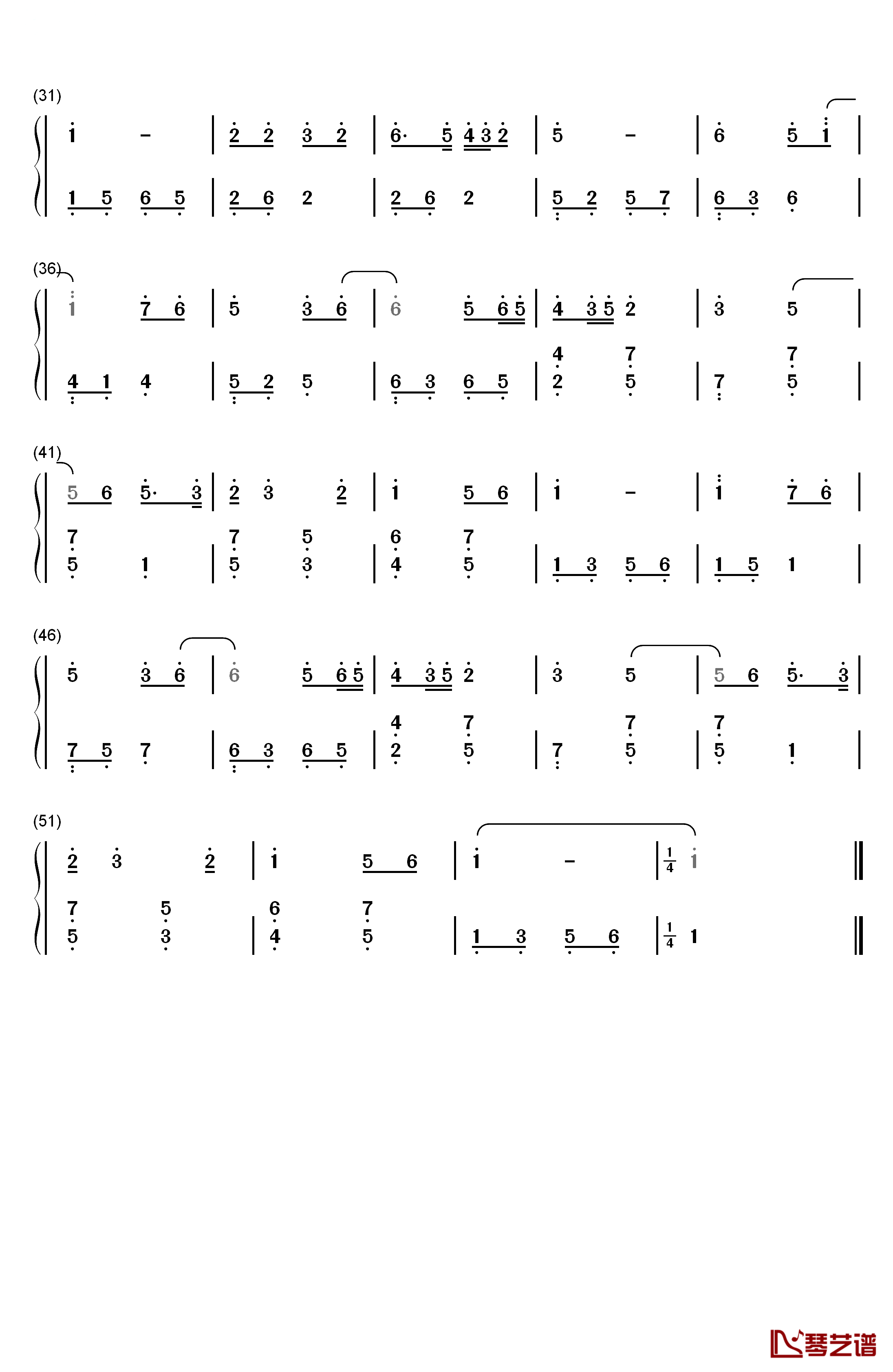 听妈妈讲那过去的事情钢琴简谱-数字双手-瞿希贤2