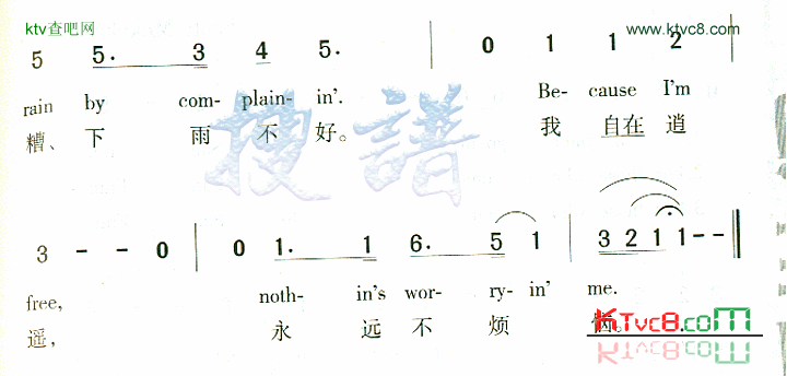 RaindropsKeepFallingOnMyHead简谱1