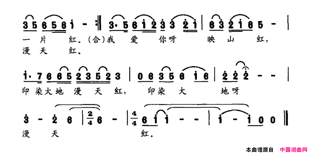 映山红之恋简谱1