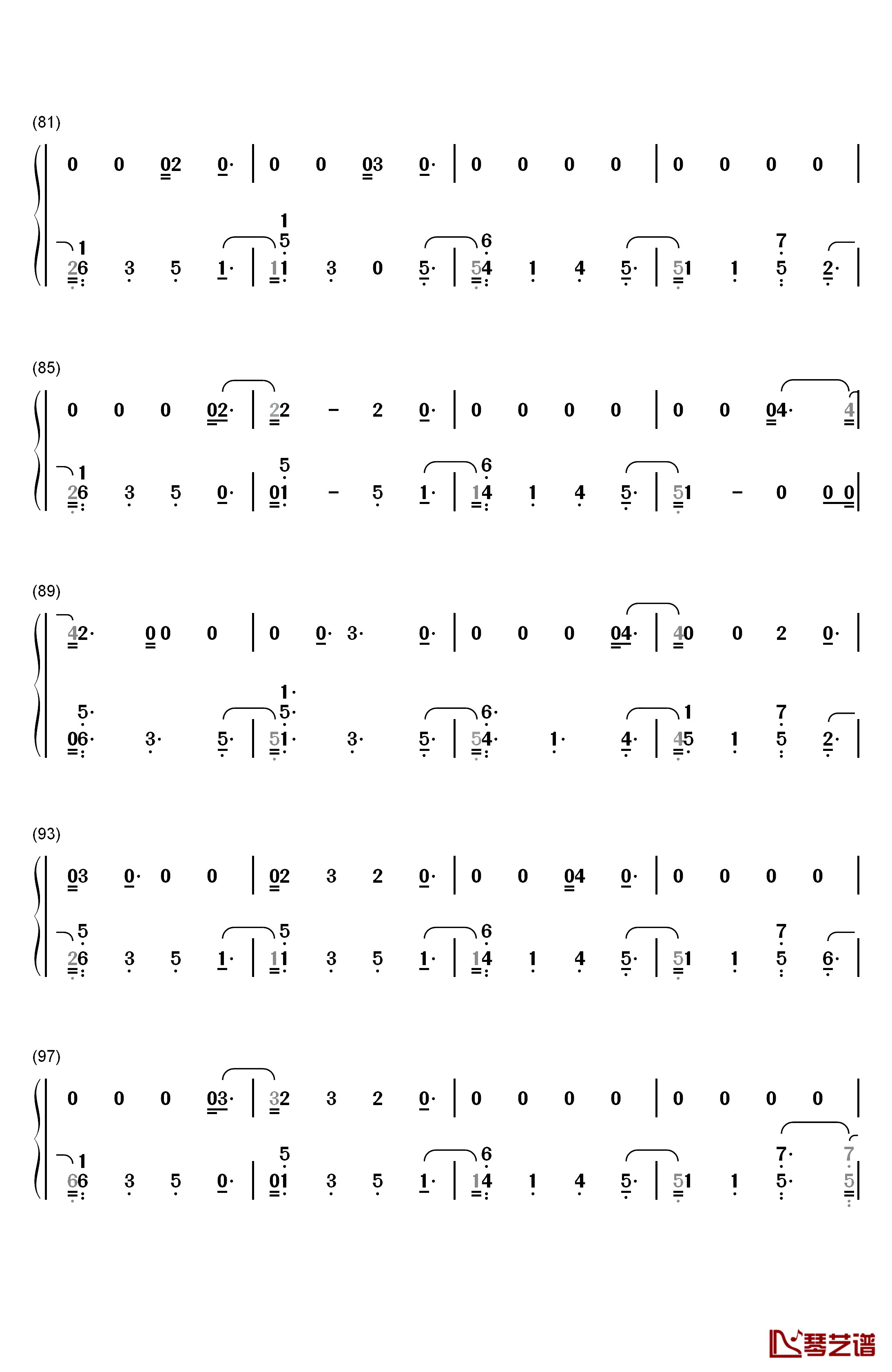 Friends钢琴简谱-数字双手-Marshmello Anne-Marie5