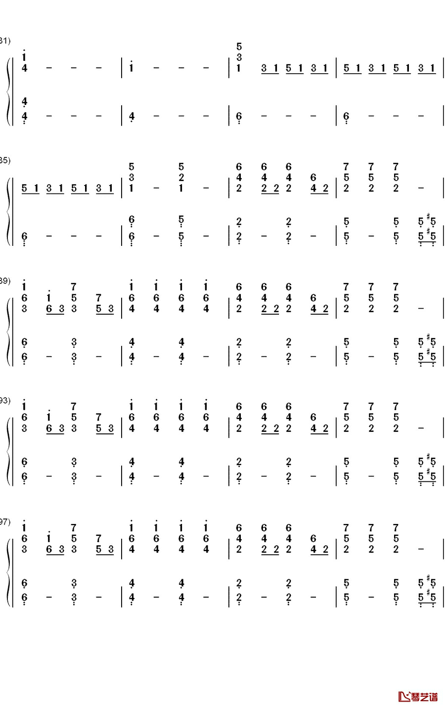 Clarity钢琴简谱-数字双手-Zedd5