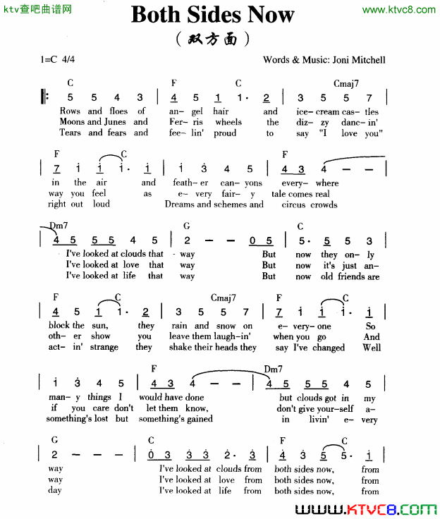 bothsidesnow双方面简谱1