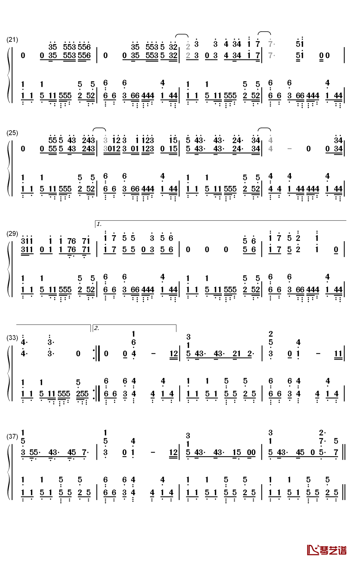 Alive钢琴简谱-数字双手-绫野真白2