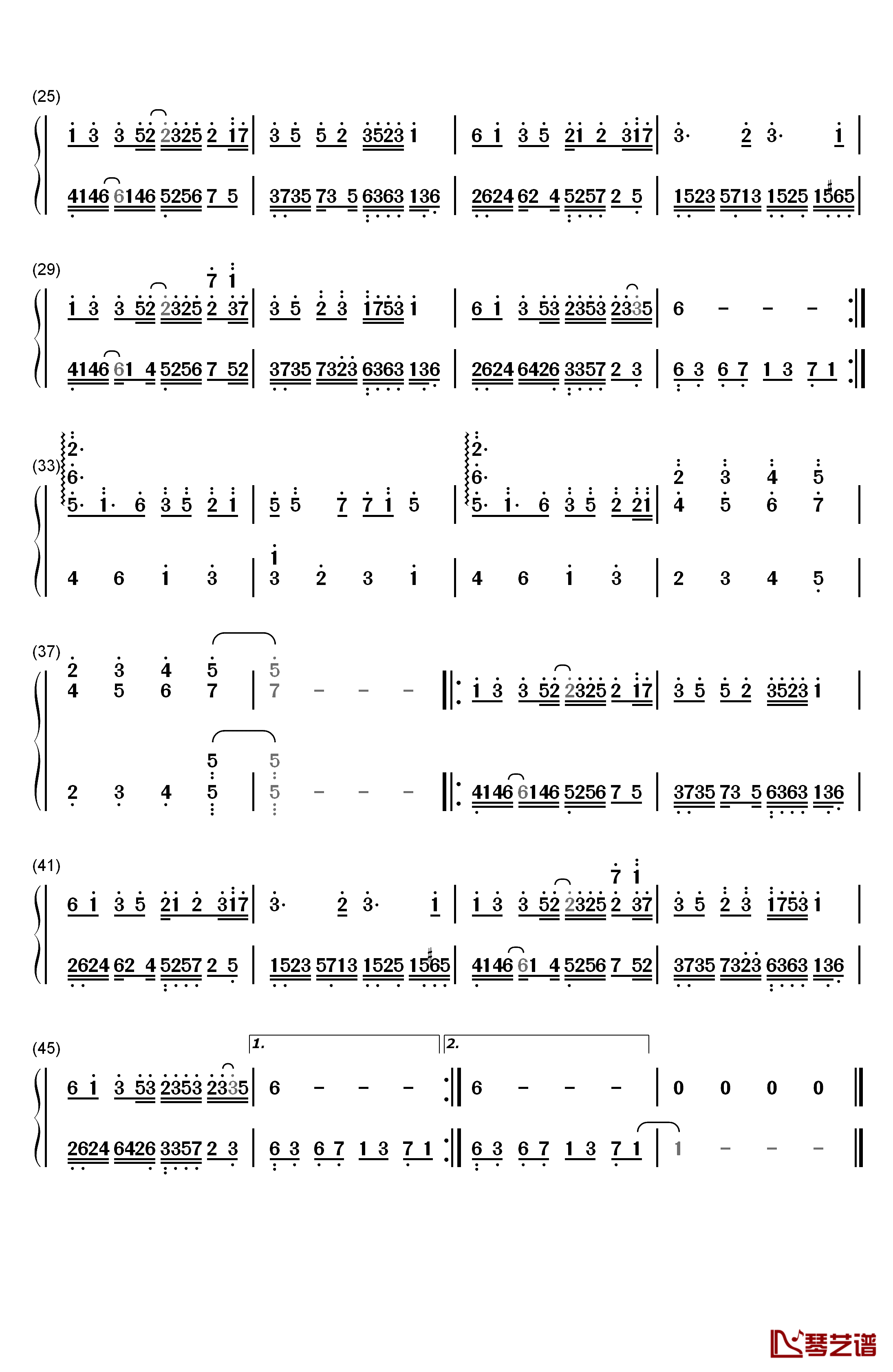 Hometown and miss钢琴简谱-数字双手-小周2