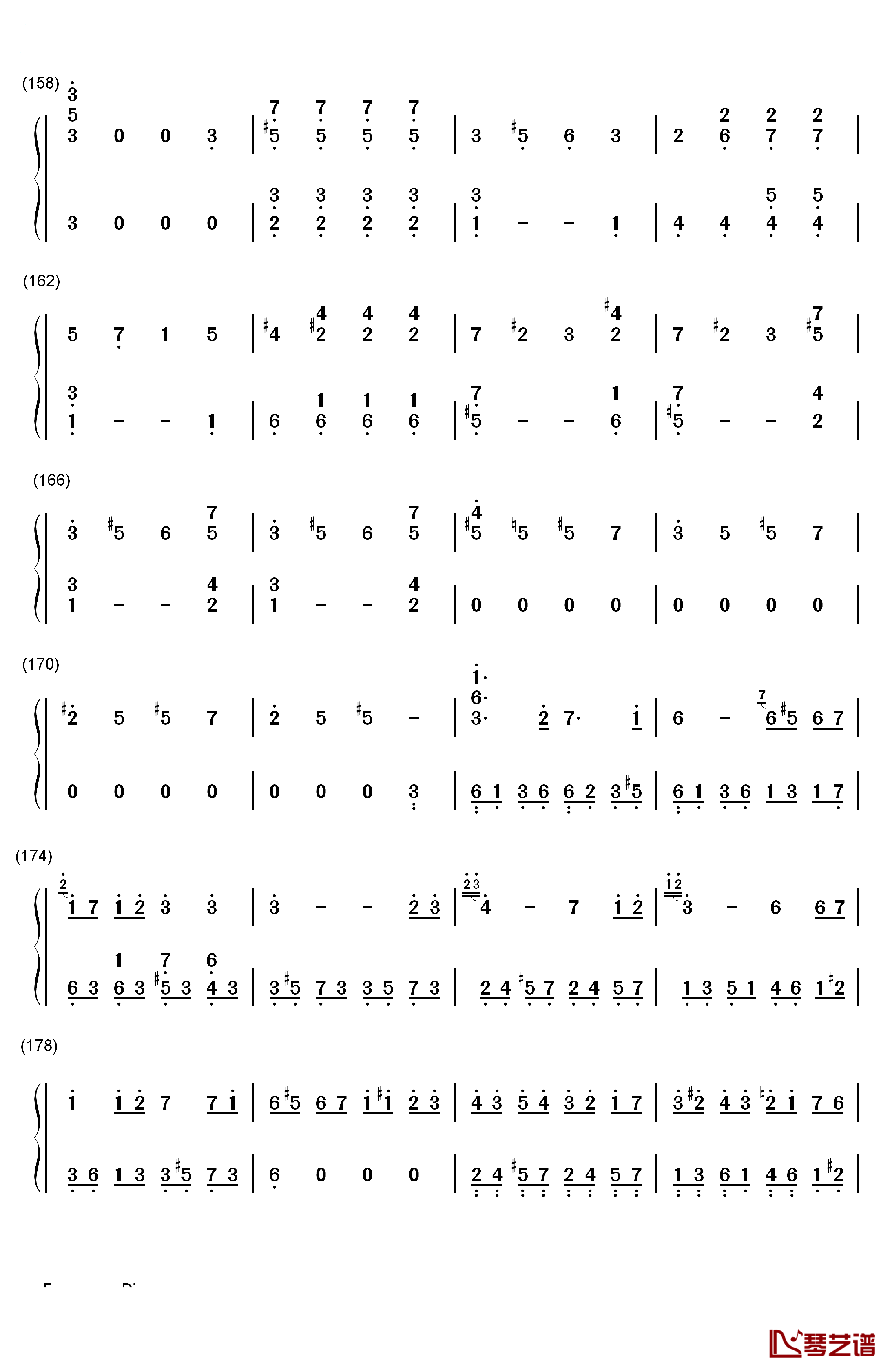 悲怆钢琴简谱-数字双手-贝多芬8