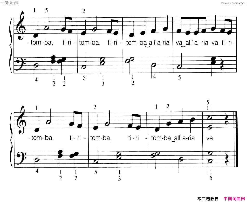 [意]Tiritomba提里桶巴弹唱谱简谱1