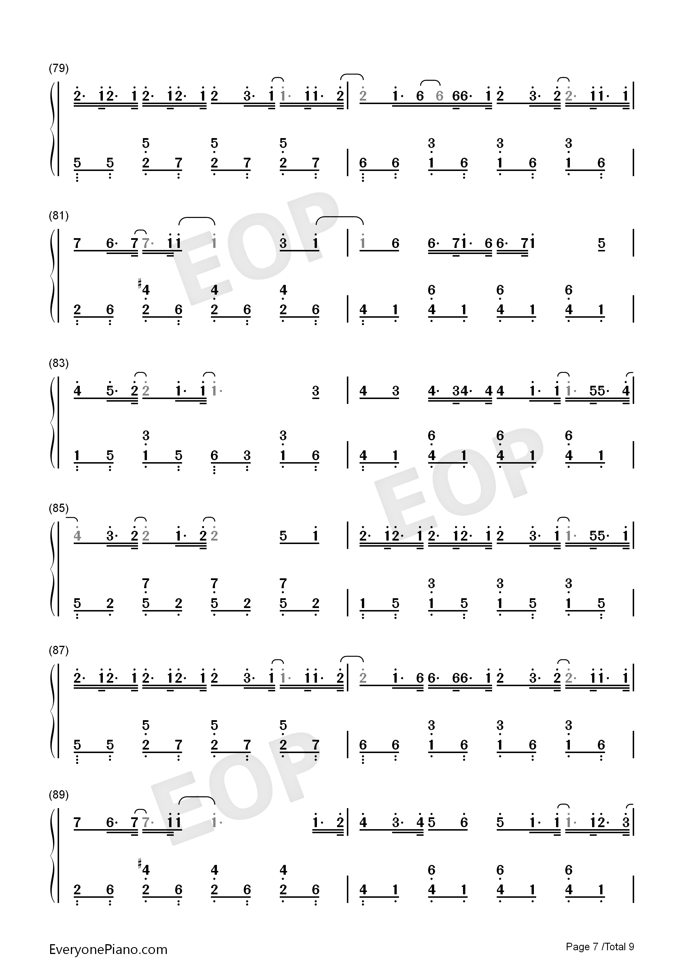 クリスマスソング钢琴简谱-back number演唱7