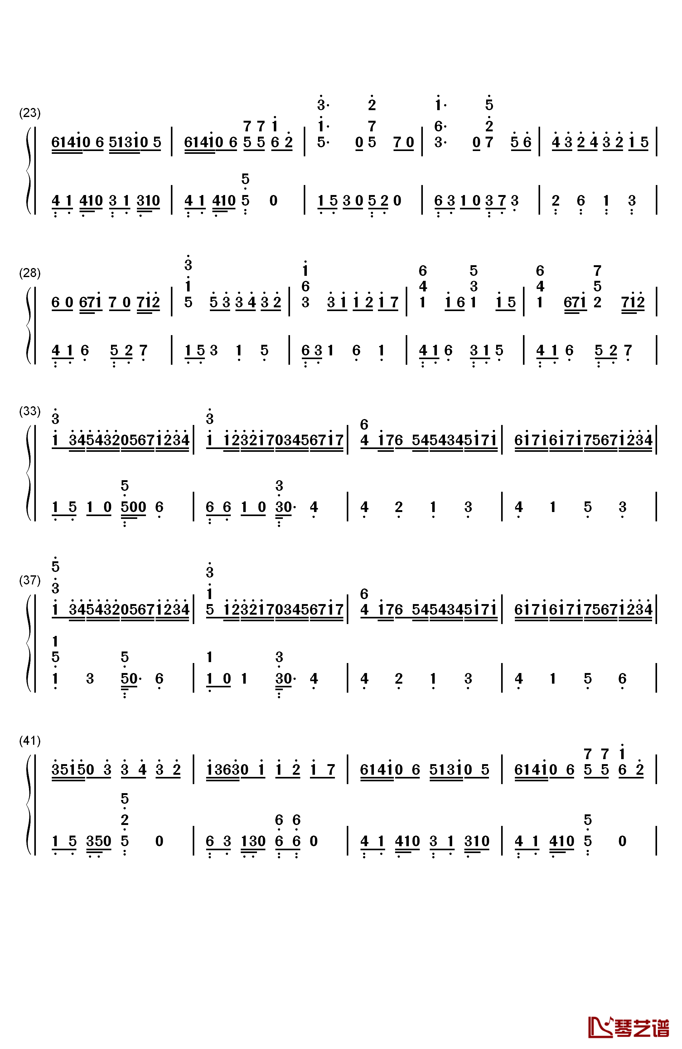 卡农钢琴简谱-数字双手-乔治温斯顿2