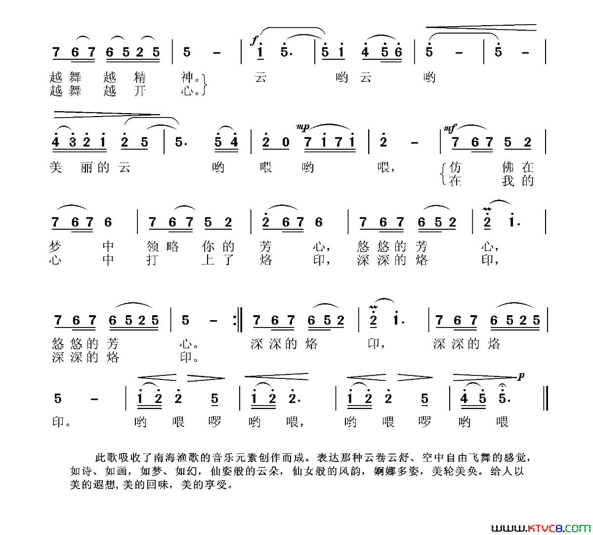 美丽的云简谱1