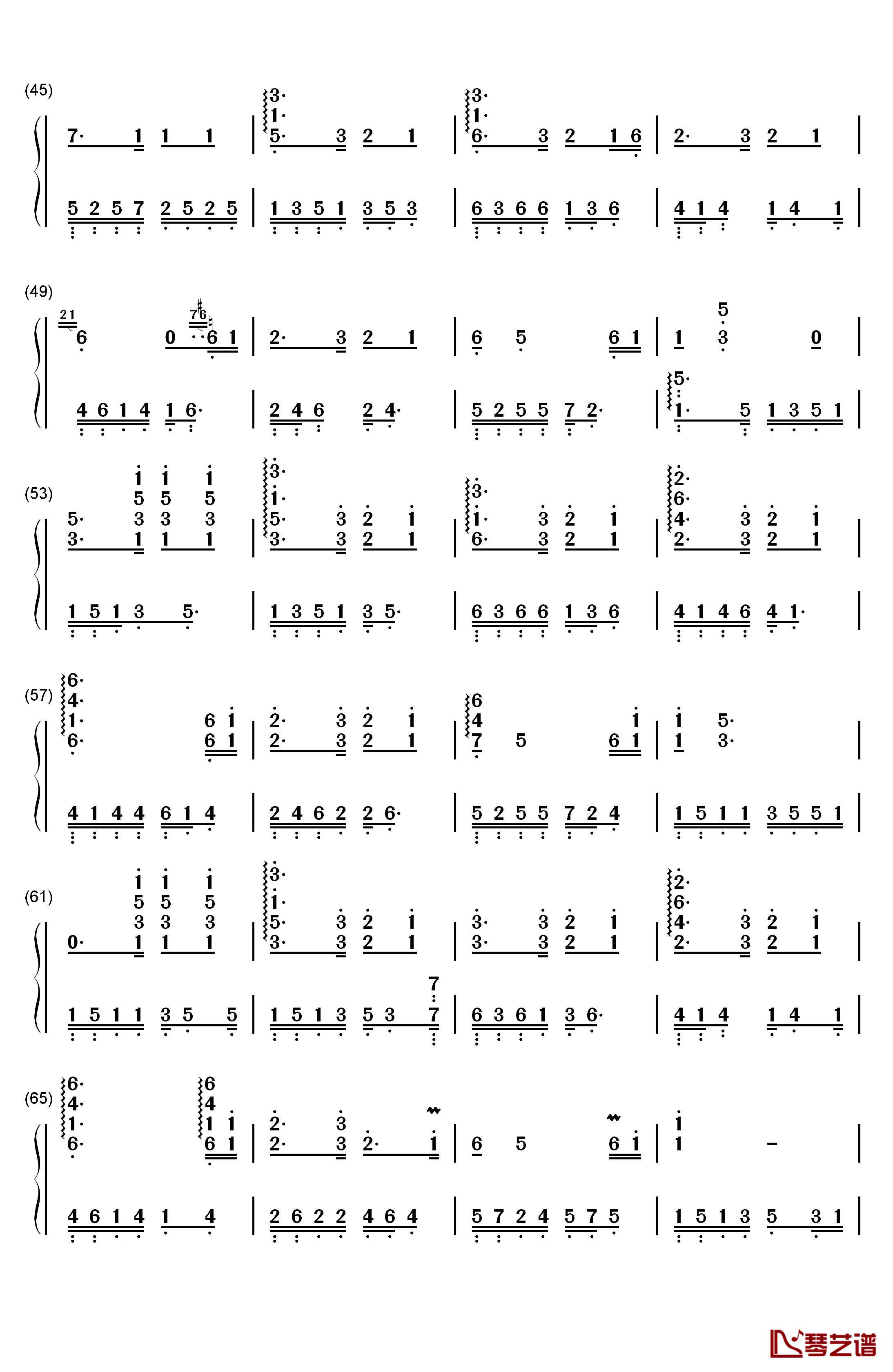 500 Miles钢琴简谱-数字双手-陈占美3