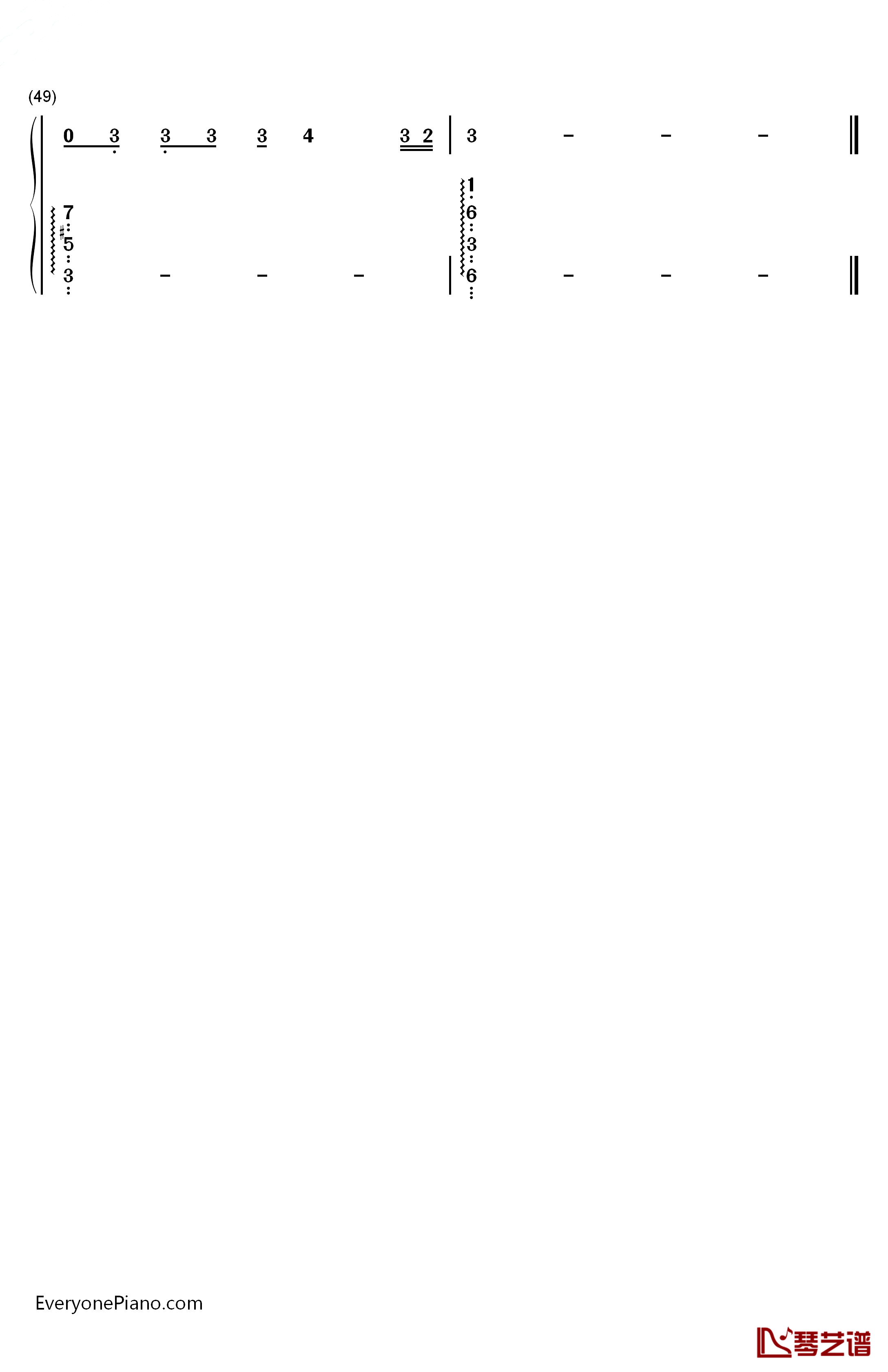 四季之冬钢琴简谱-数字双手-班得瑞3