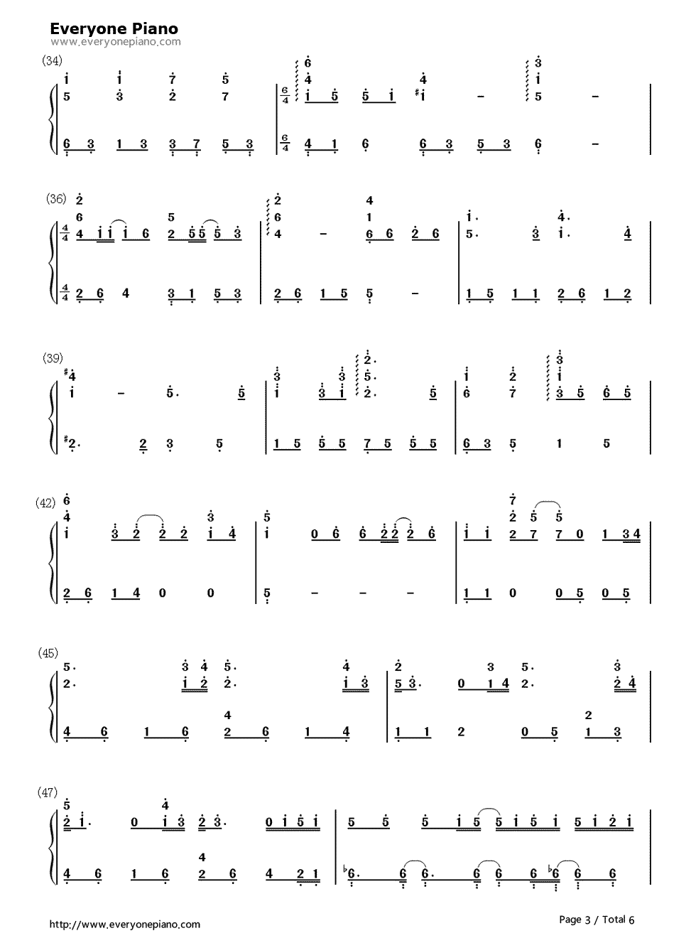 三寸日光钢琴简谱-数字双手-梁静茹3