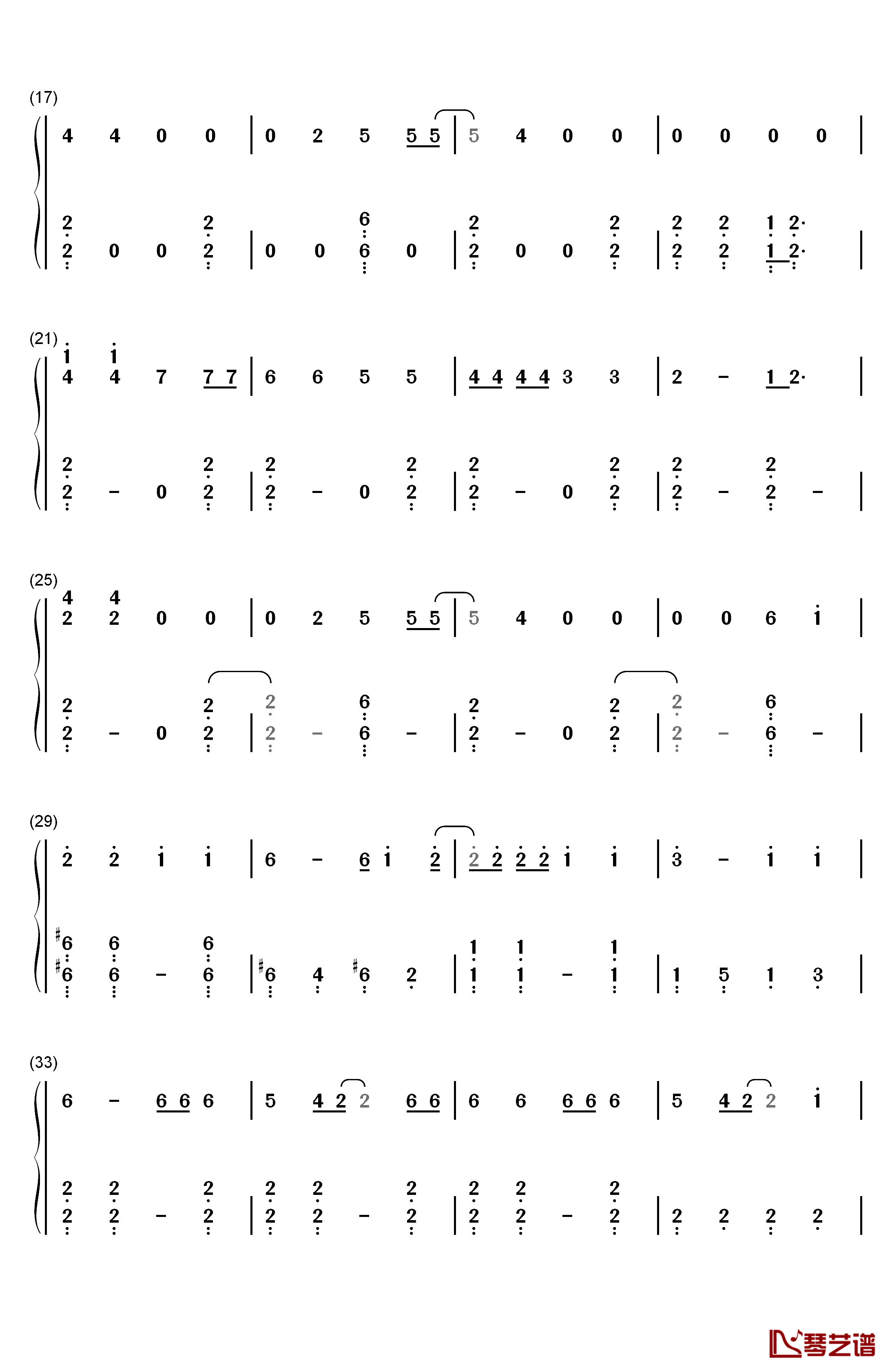 History钢琴简谱-数字双手-EXO2