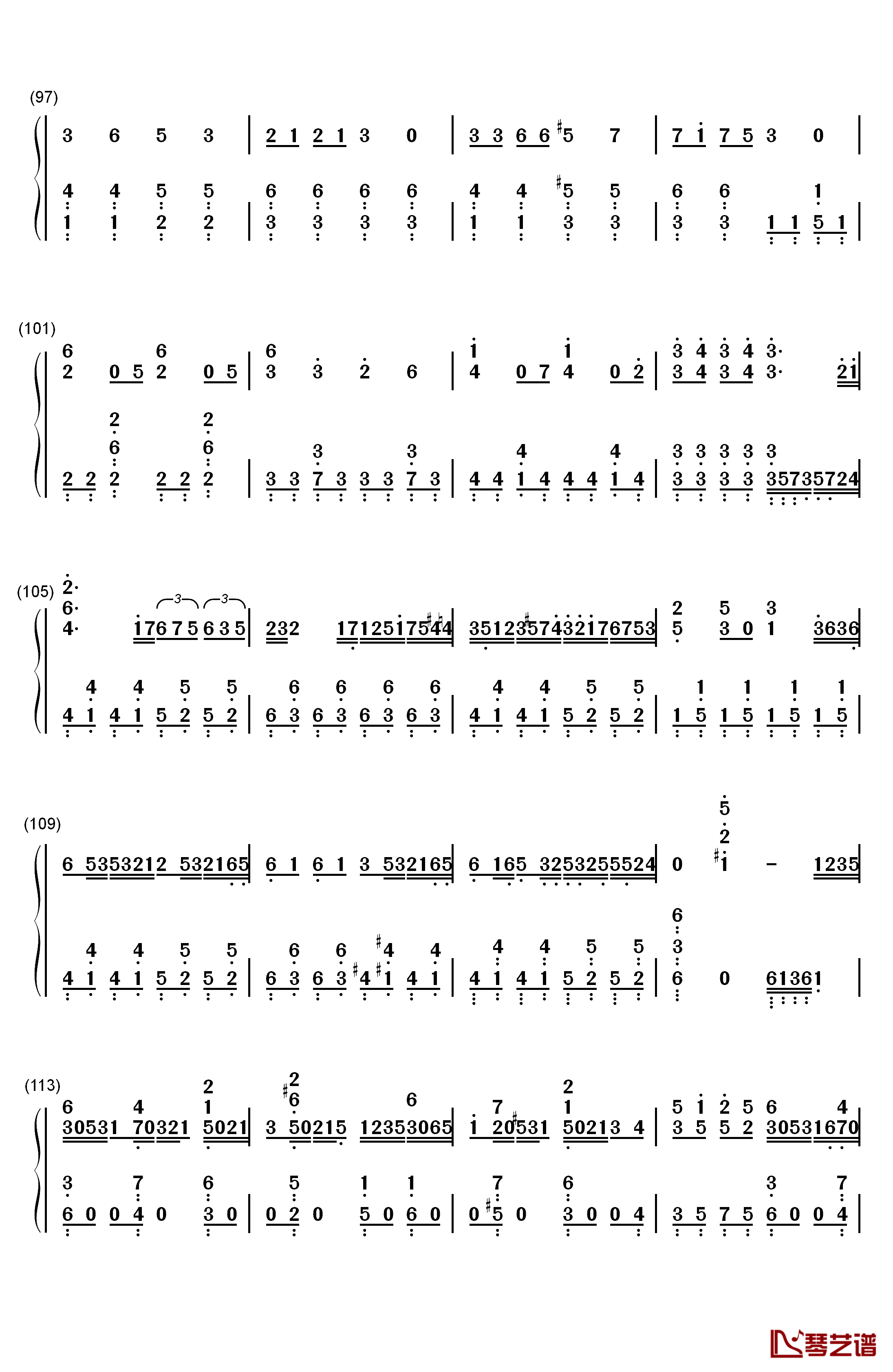 インビジブル钢琴简谱-数字双手-GUMI &镜音リン6