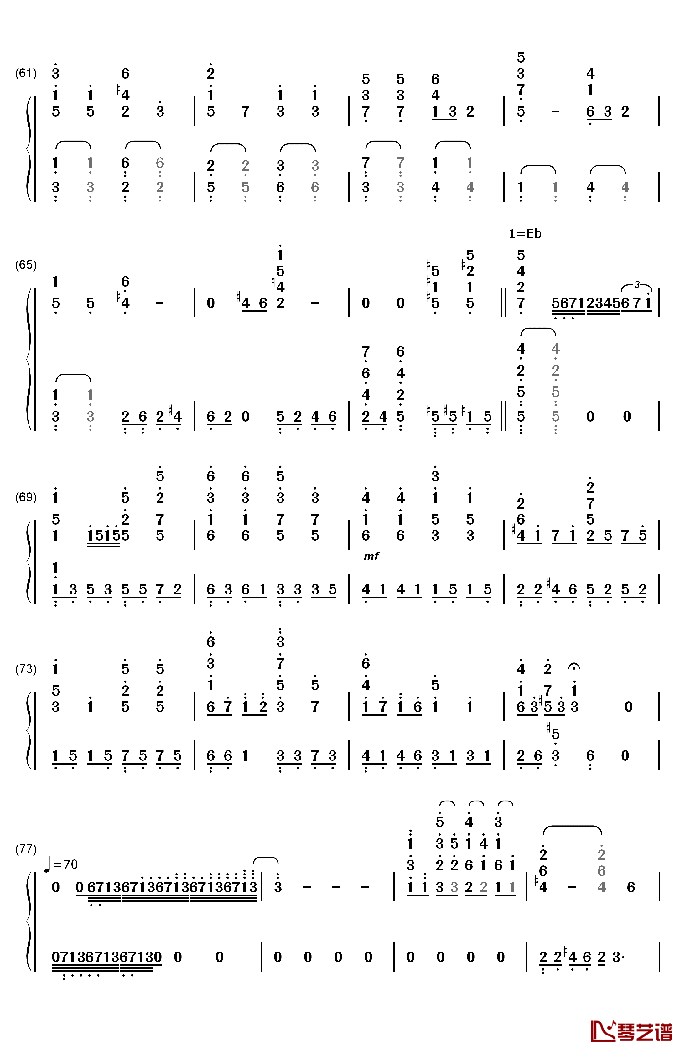 小星星幻想曲钢琴简谱-数字双手-V.K克4