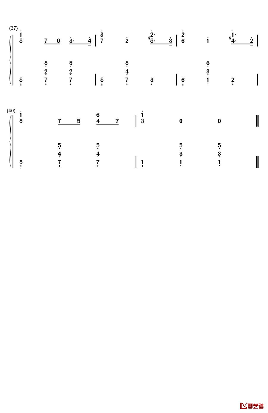 致阿历克西斯钢琴简谱-数字双手-胡梅尔3