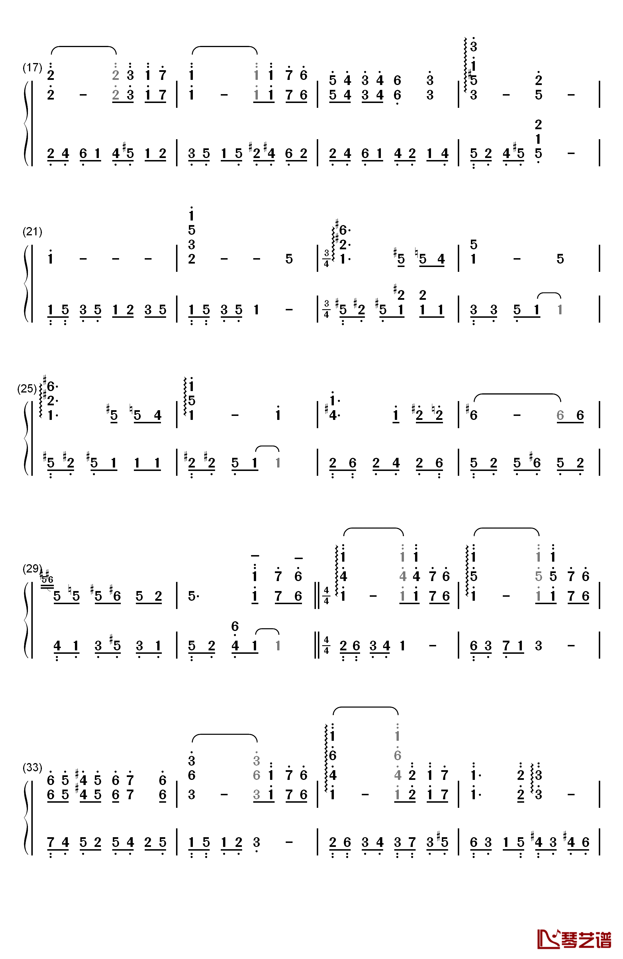 Nostalgia钢琴简谱-数字双手-久石让2